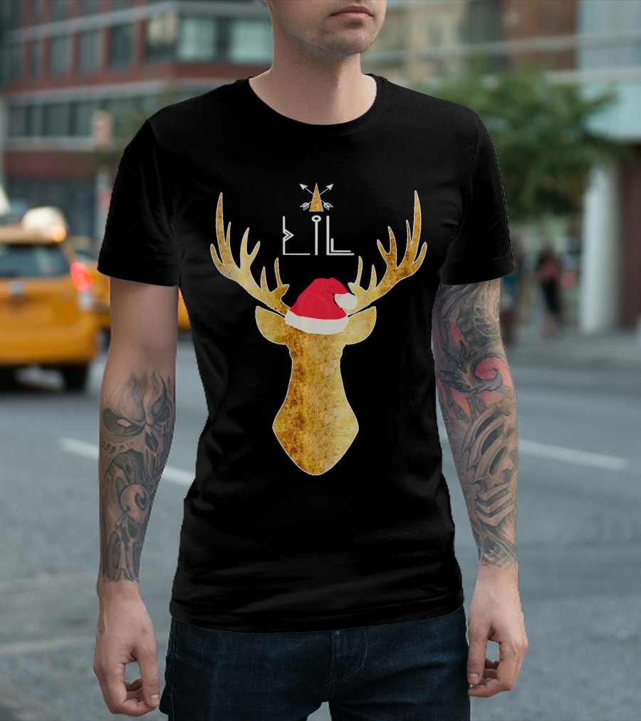 Lil Buck Deer Tribal Family Santa Holiday T-Shirt