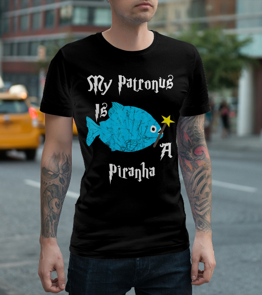 My Patronus Is A Piranha Fish With Magic Wand T-Shirt
