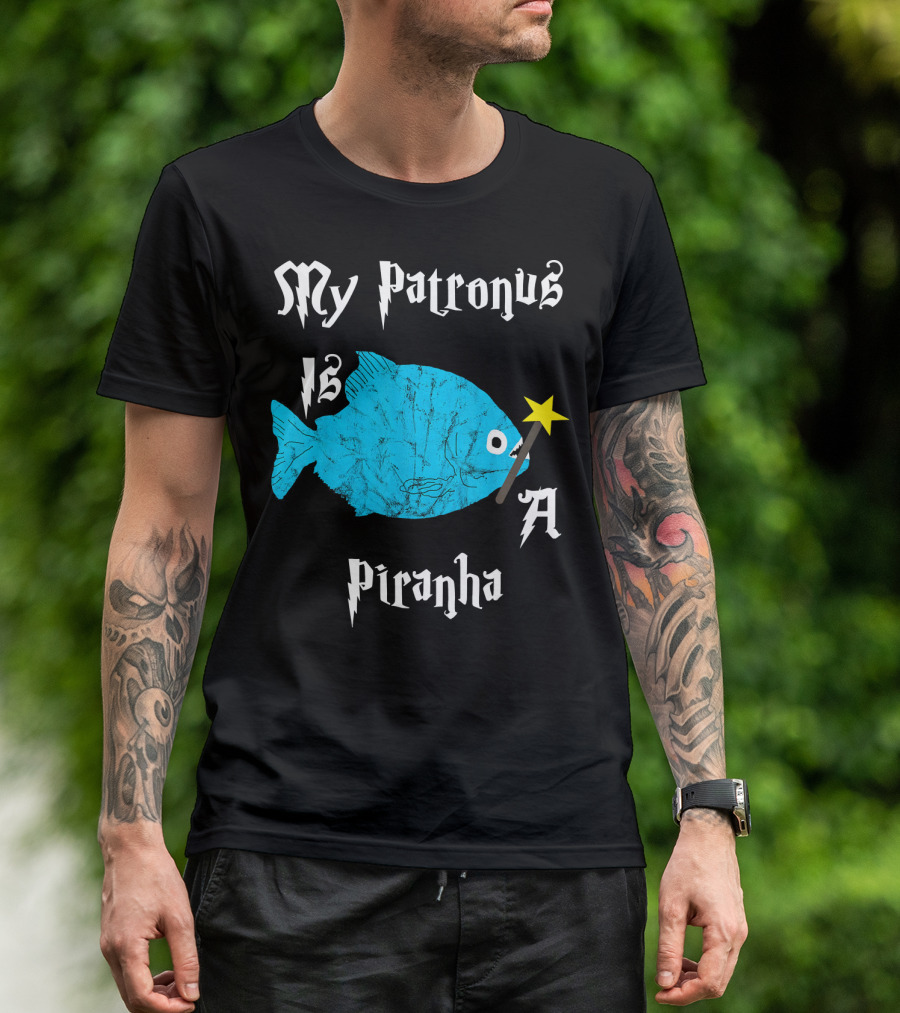 My Patronus Is A Piranha Fish With Magic Wand T-Shirt