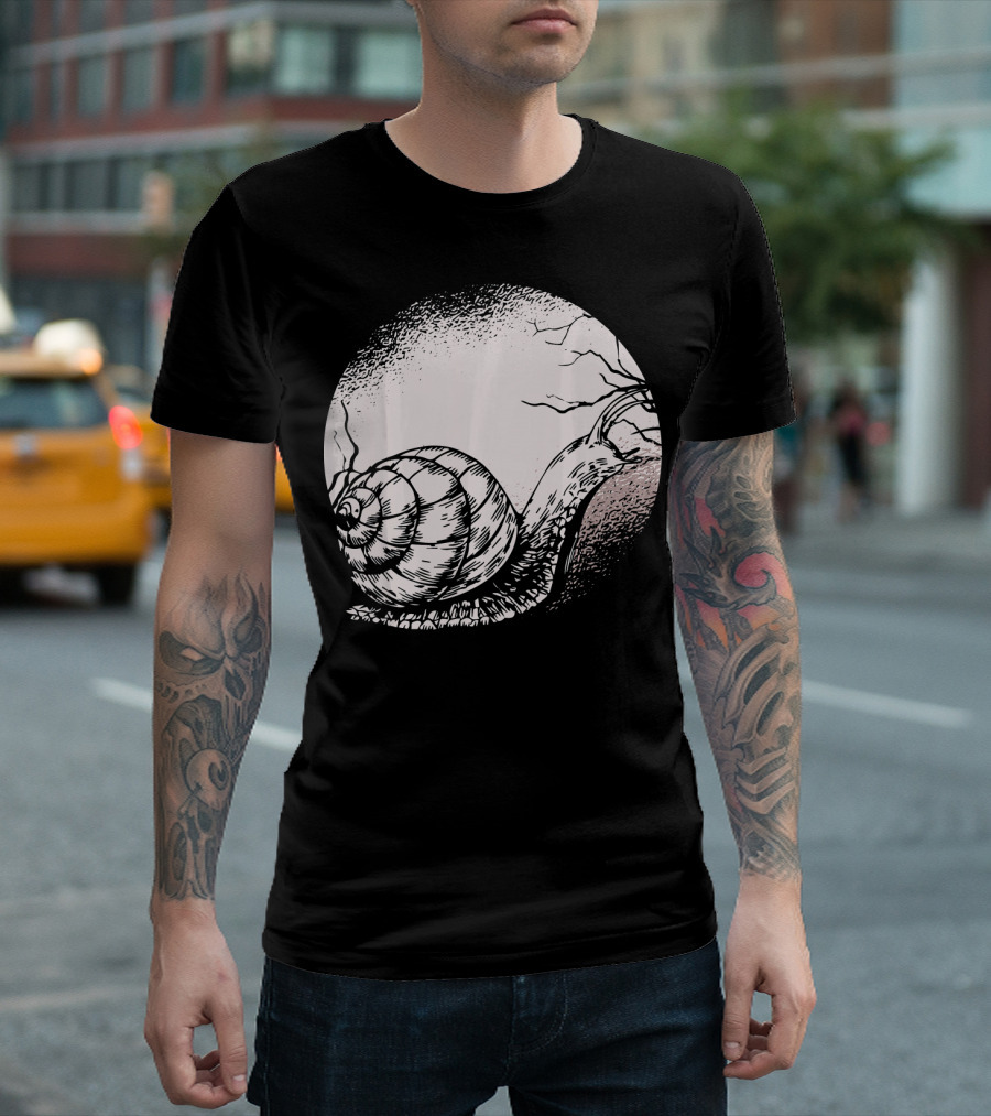 Moon Snail Forest Animal Lover Snail Nature Scene T-Shirt