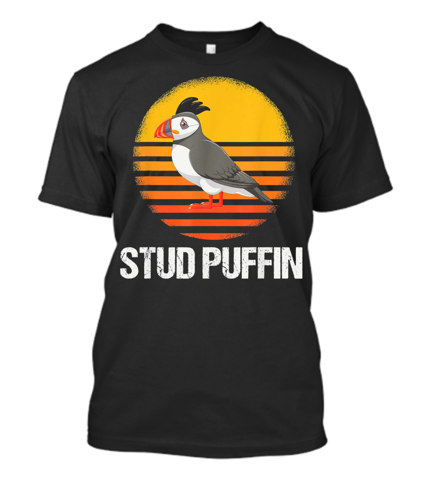 Stud Puffin Funny Mens Seabird Muffin T-Shirt