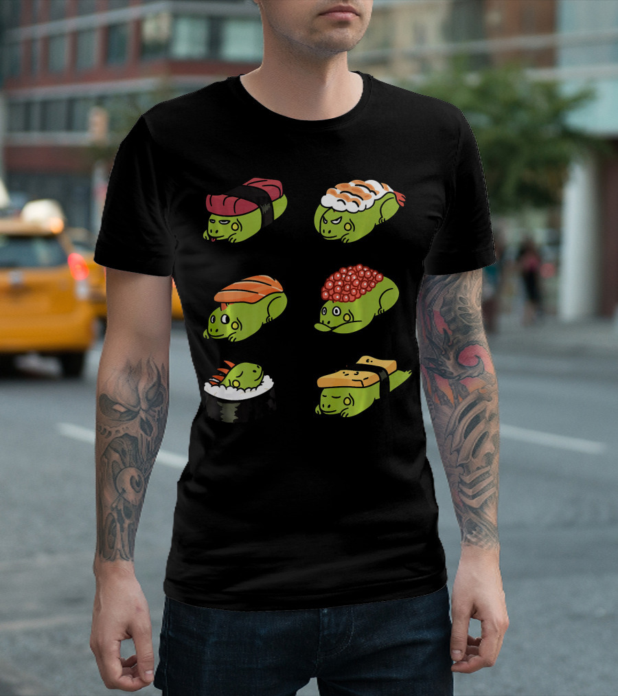 Iguana Nigiri Sushi Roll Cute Reptile Humor T-Shirt