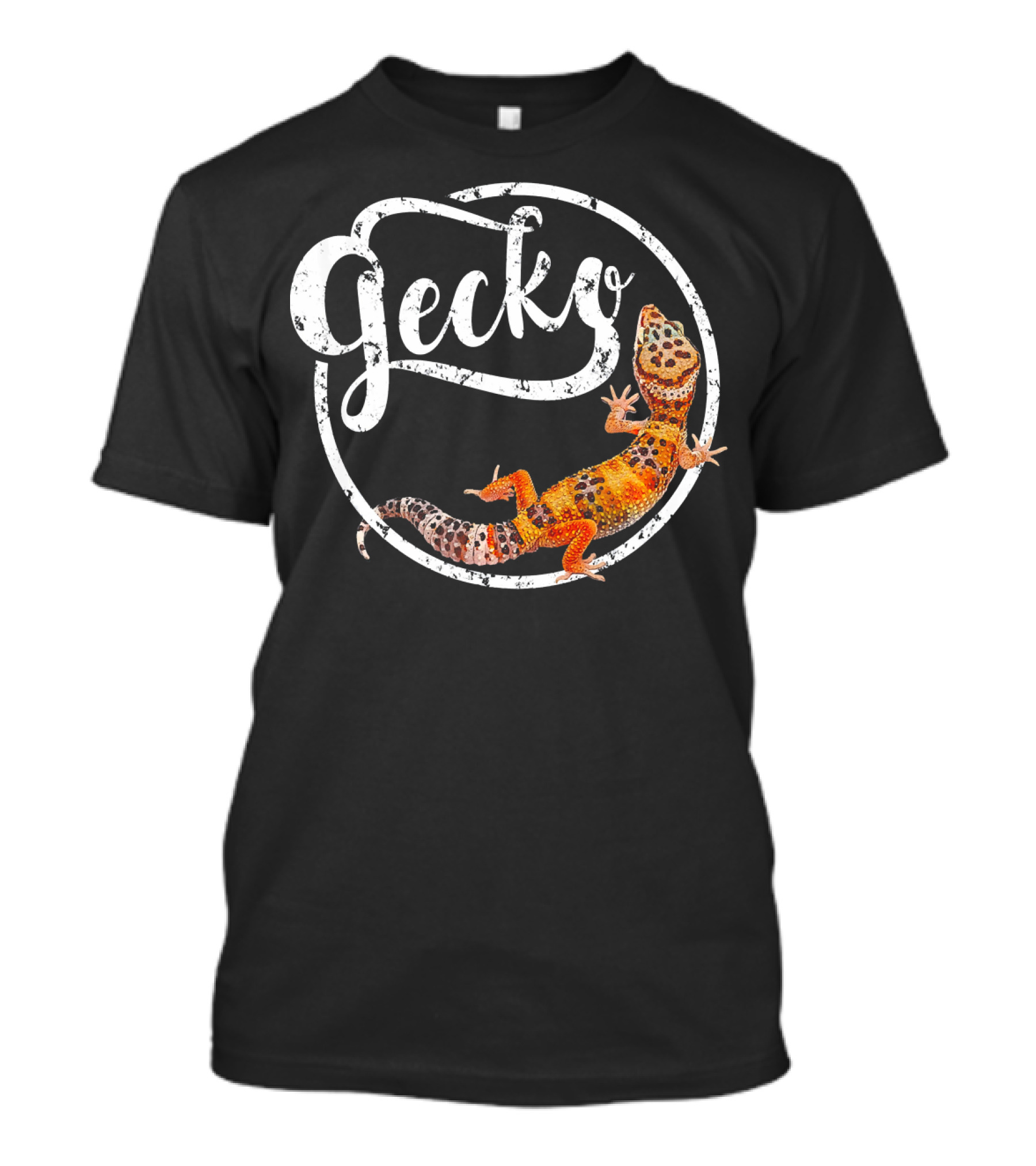 Gecko Circle Leopard Gecko Owner Geometric Lizard T-Shirt