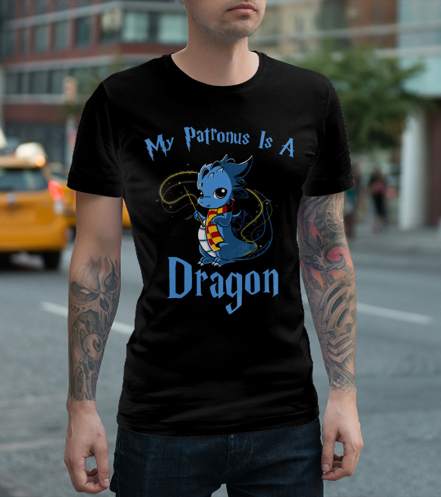 My Patronus Is A Dragon Cute Fantasy Charm T-Shirt