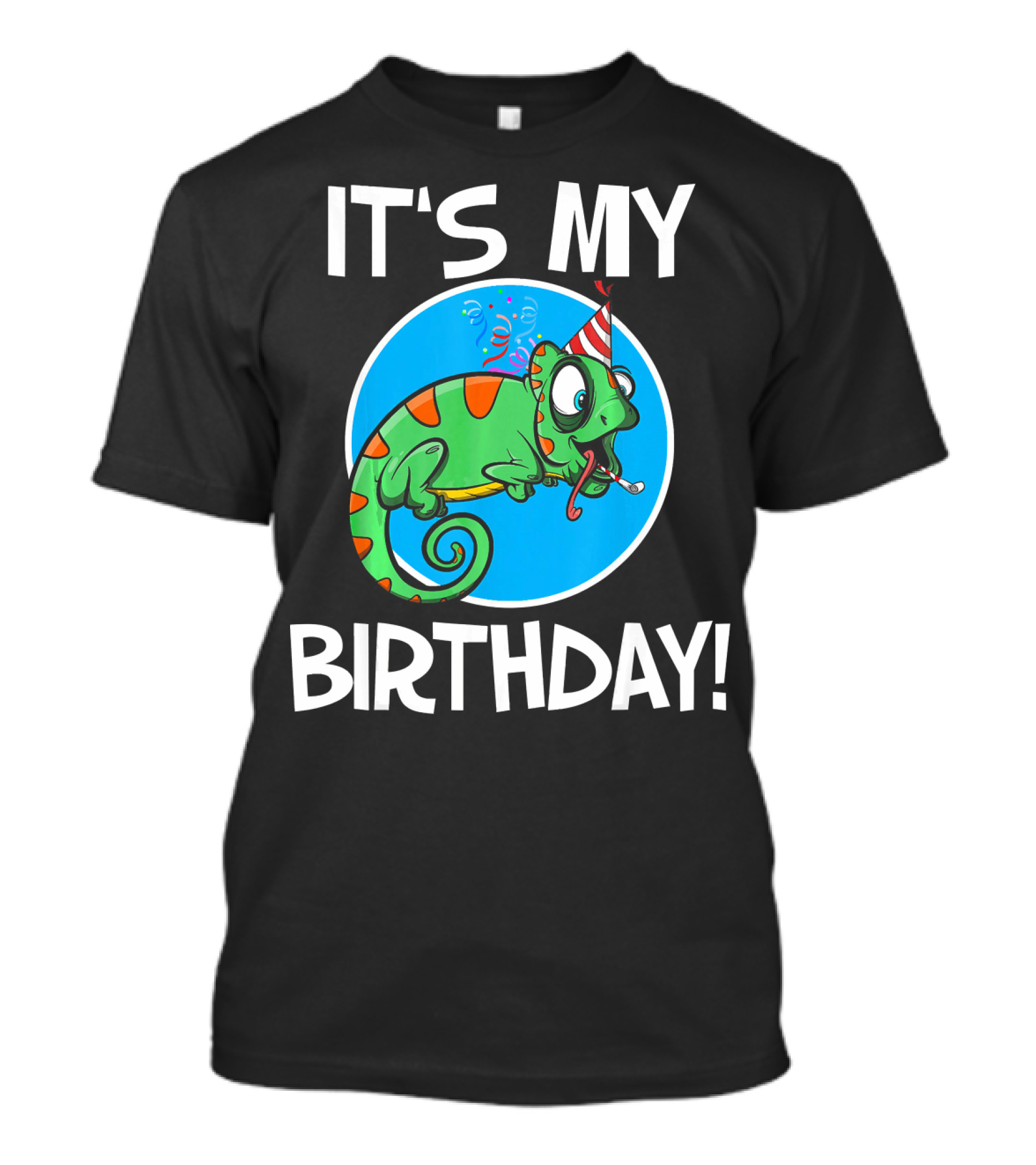 IT'S MY BIRTHDAY Cute Iguana With Party Hat T-Shirt