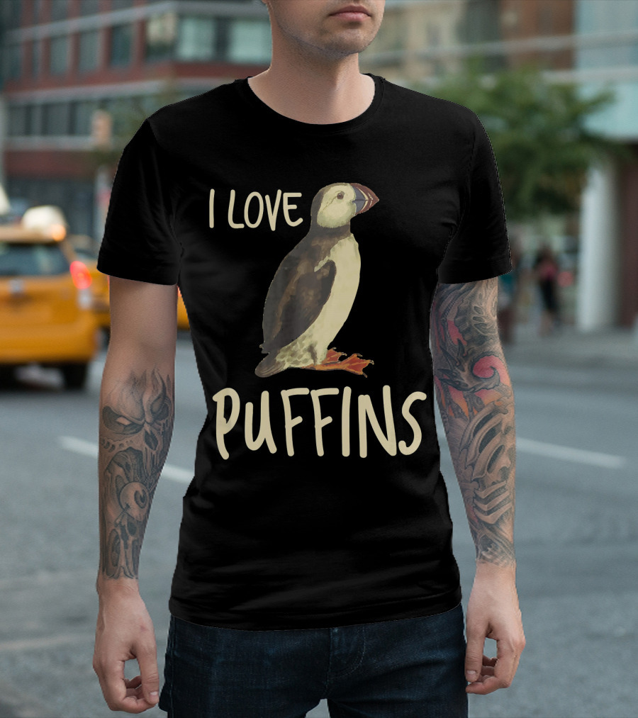 I Love Puffins Bird Atlantic Puffin T-Shirt