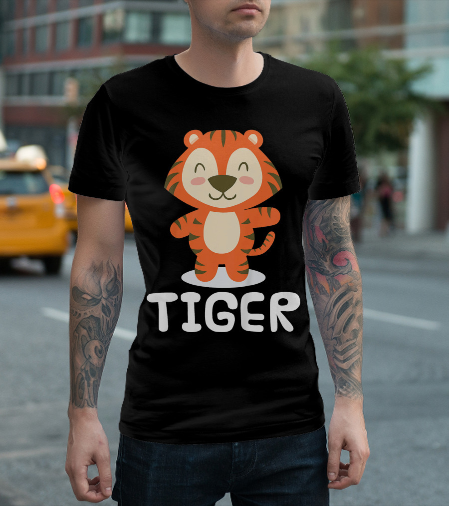Cute Cartoon Tiger Kids T-Shirt