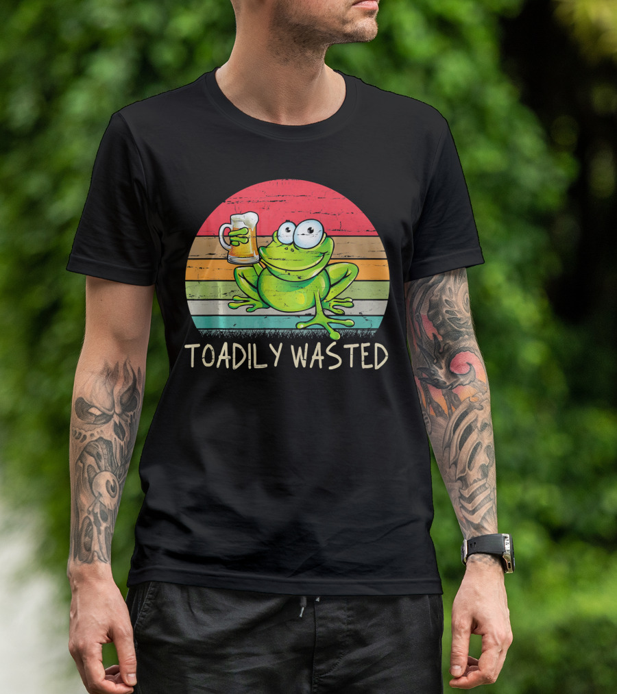 Toadily Wasted Funny Frog Drink Beer T-Shirt
