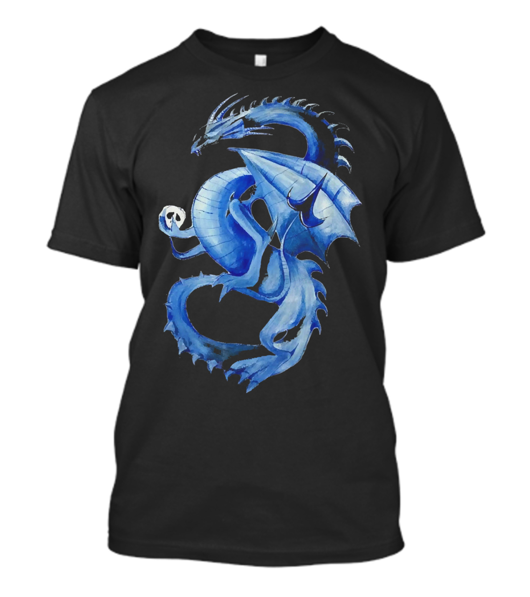 Dragon Girls Dreaming Dragon Blue Skull T-Shirt
