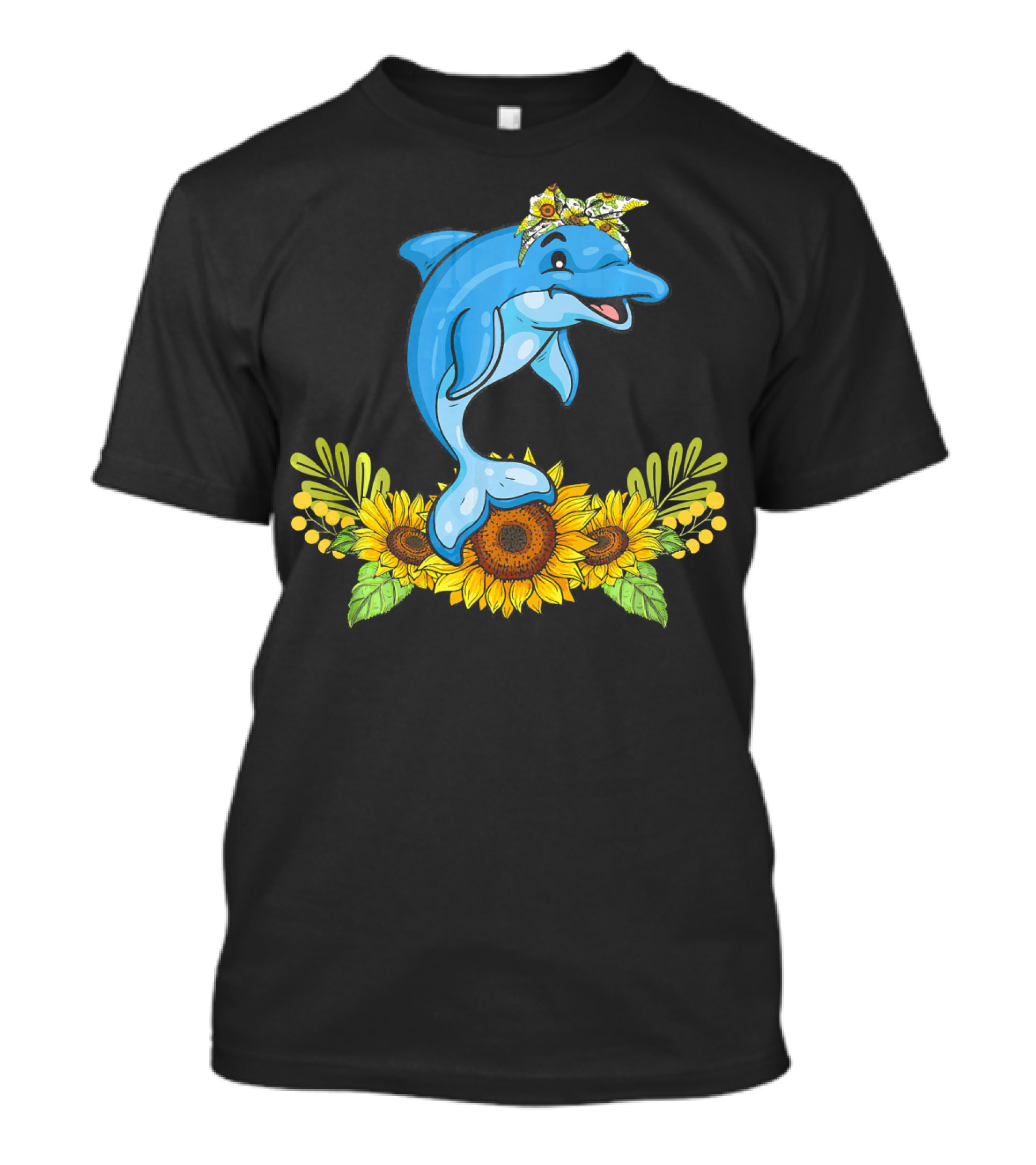 Dolphin With Sunflower Crown For Dolphin Lover T-Shirt