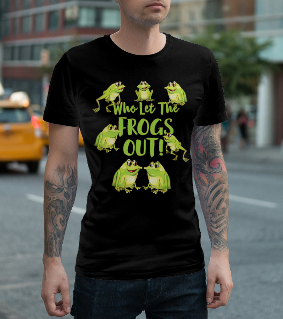 Who Let The Frogs Out Funny Frog Plague Pesach T-Shirt
