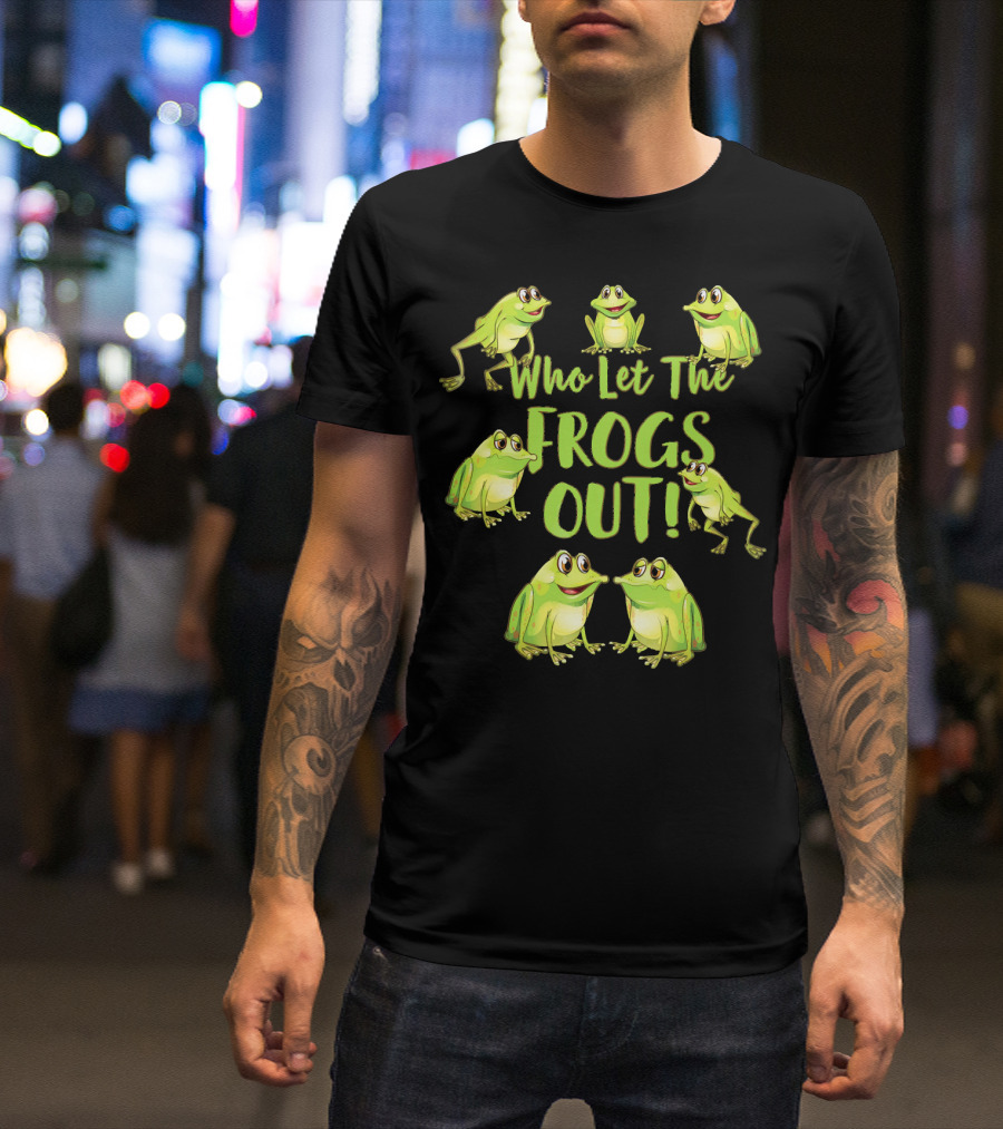 Who Let The Frogs Out Funny Frog Plague Pesach T-Shirt