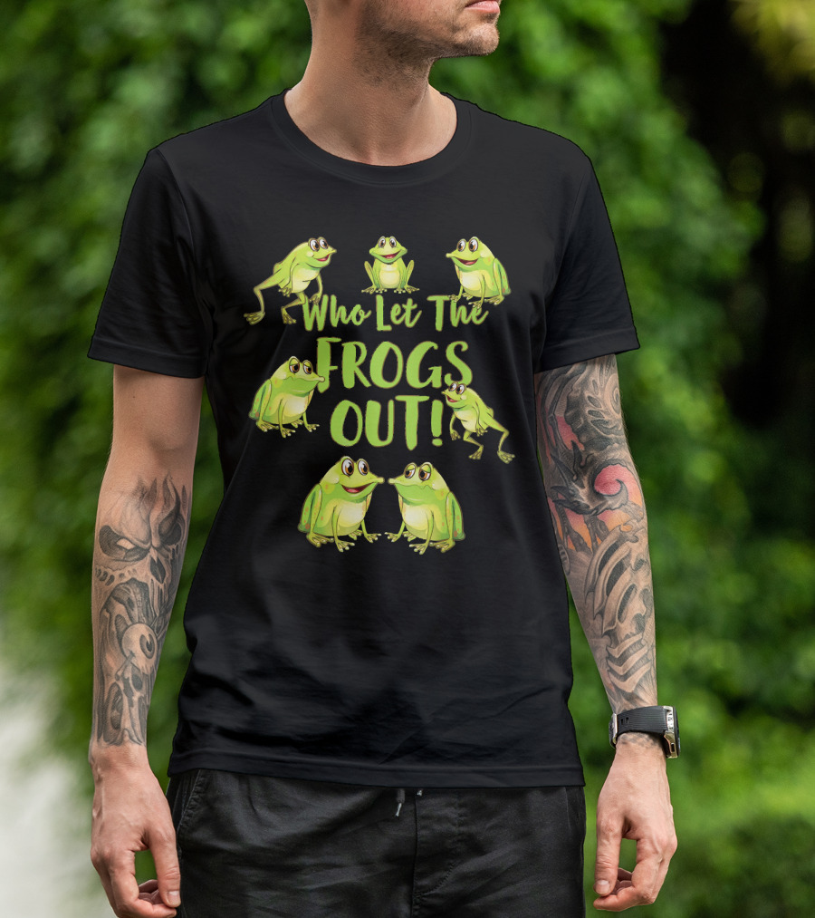 Who Let The Frogs Out Funny Frog Plague Pesach T-Shirt