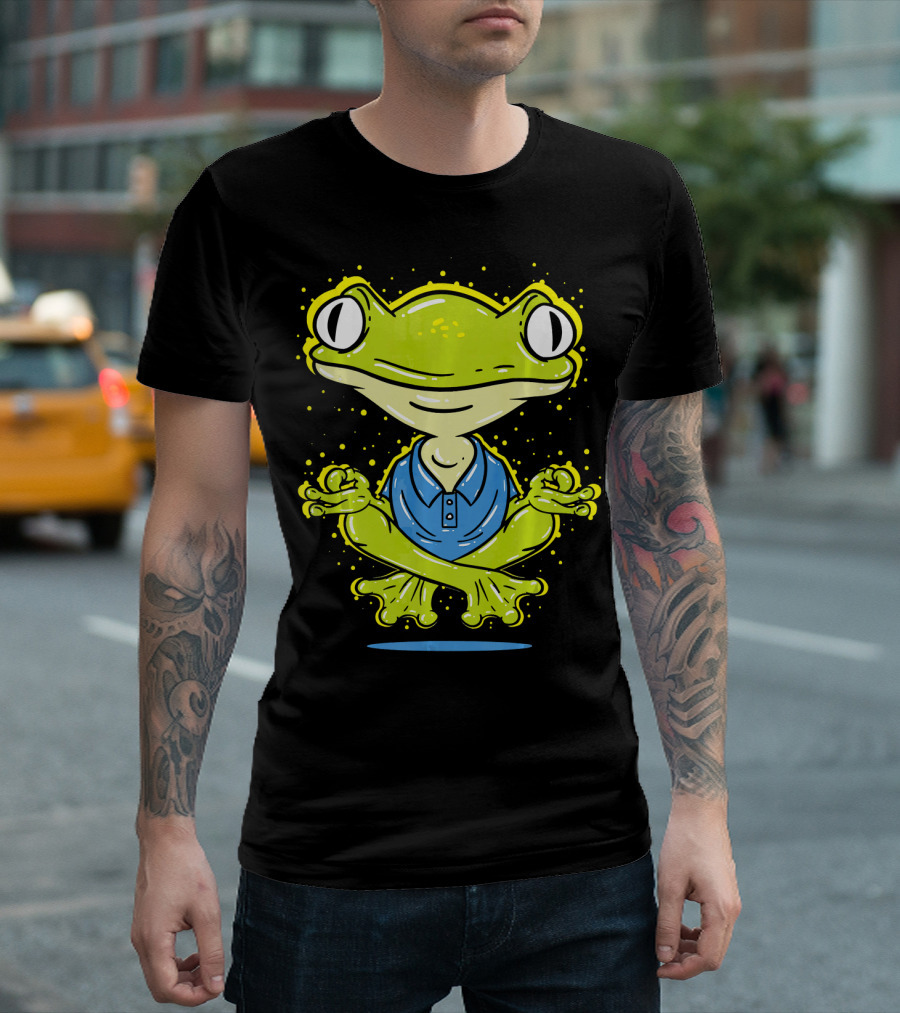 Yoga Meditation Frog Philosophy Humor T-Shirt