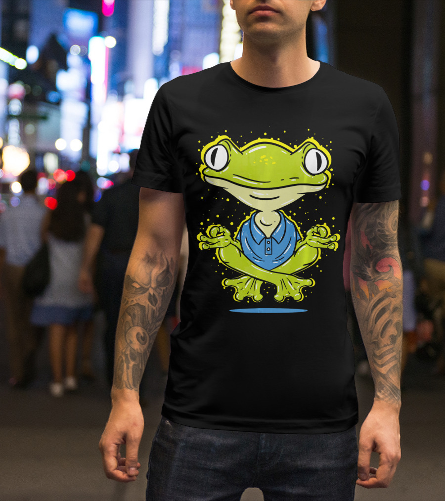 Yoga Meditation Frog Philosophy Humor T-Shirt