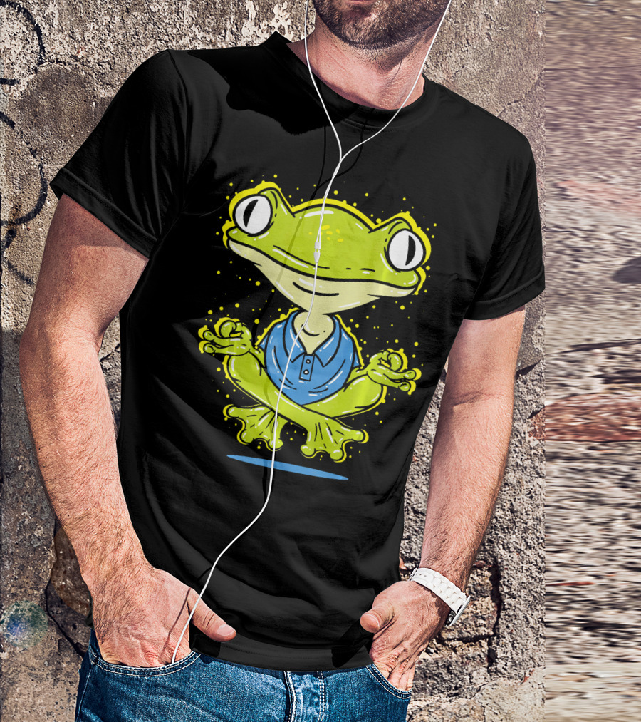 Yoga Meditation Frog Philosophy Humor T-Shirt