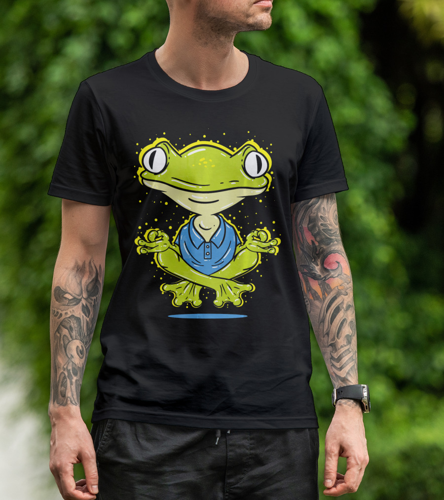 Yoga Meditation Frog Philosophy Humor T-Shirt