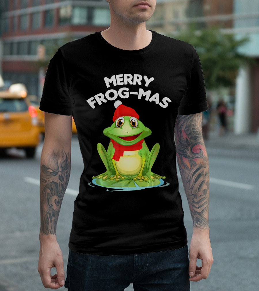 Merry Frog-Mas Funny Christmas Frog T-Shirt
