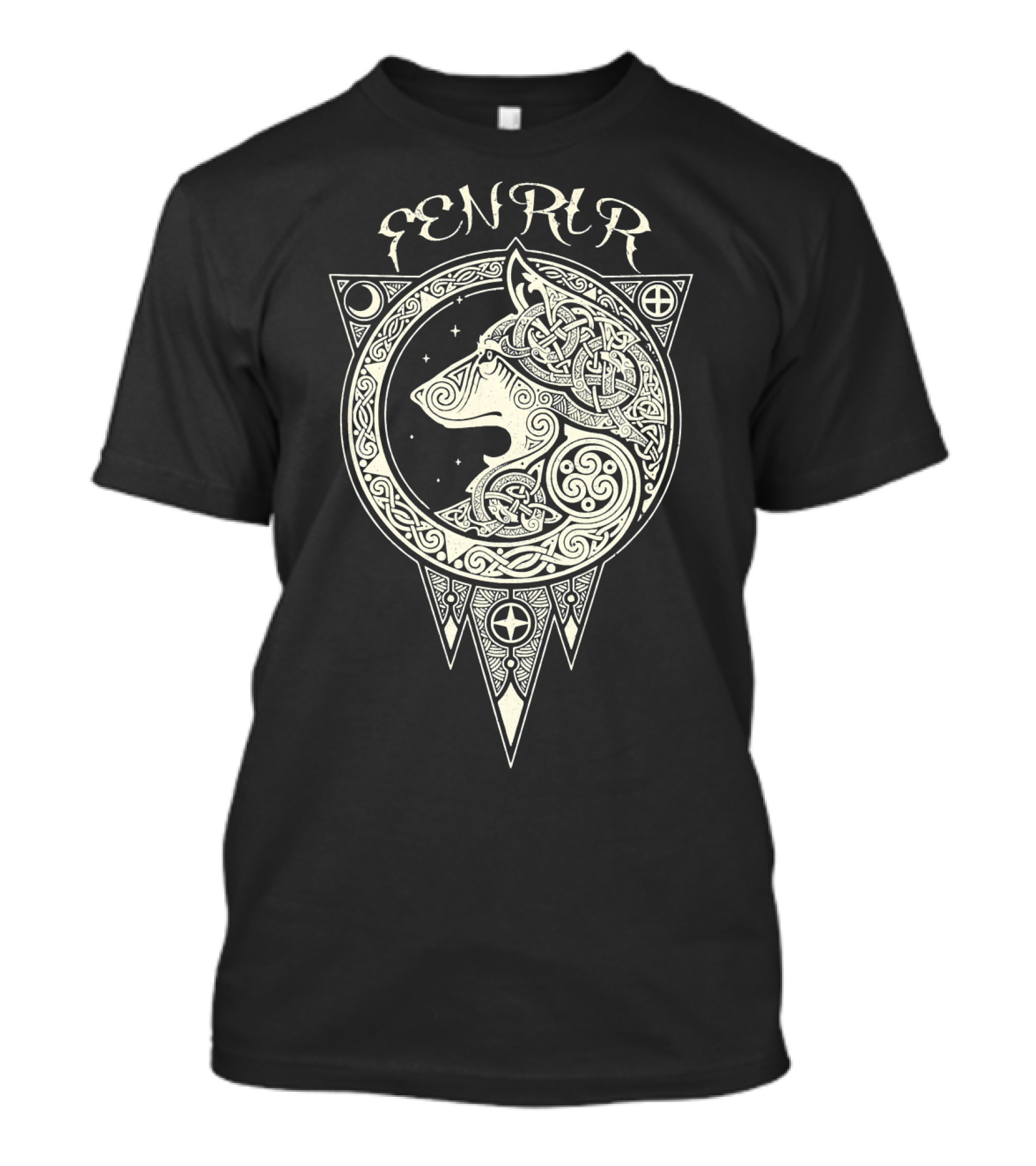 Fenrir Wolf Of Odin Norse Nordic Mythology Celtic Knotwork T-Shirt