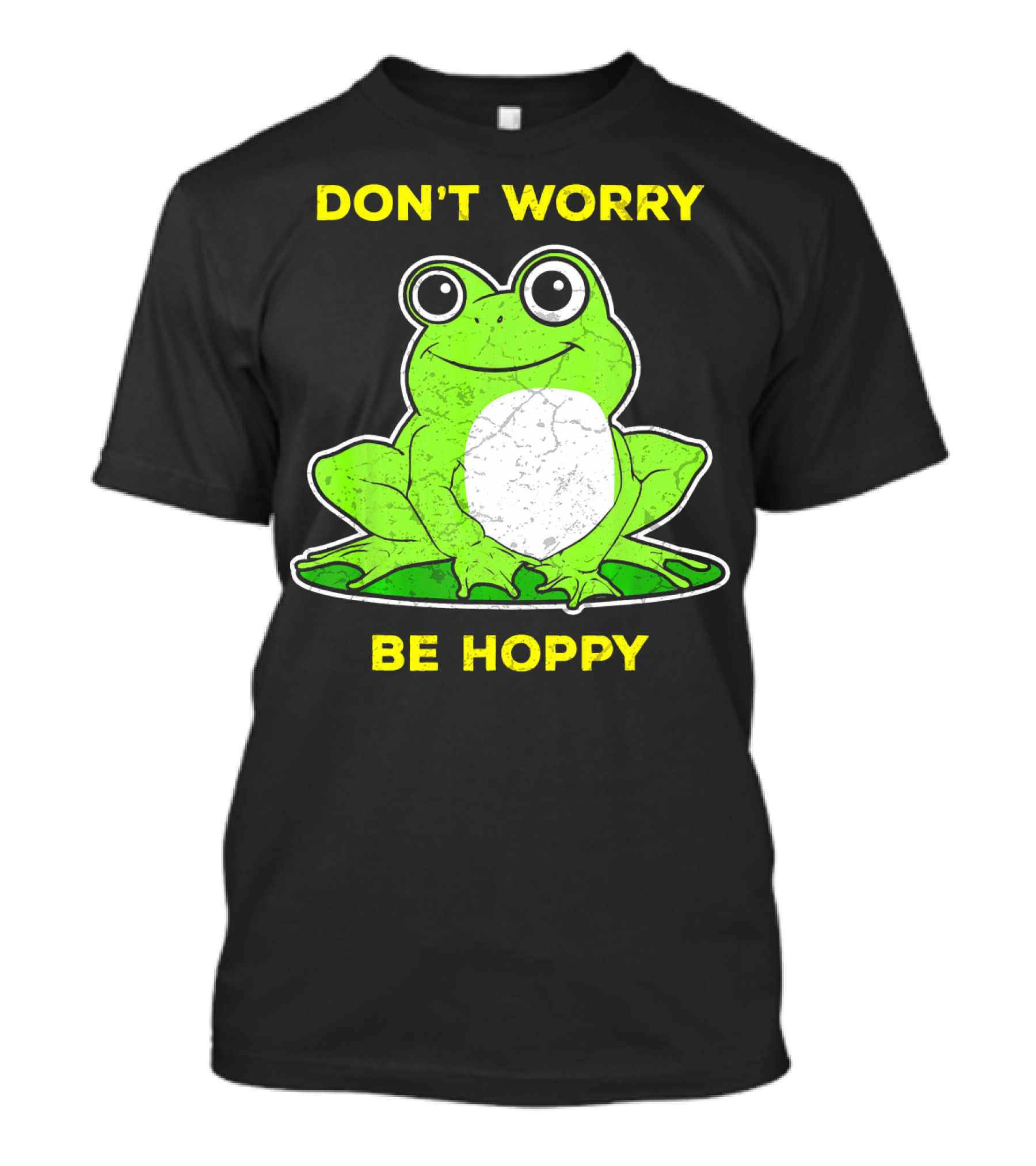 Don't Worry Be Hoppy Funny Frog Amphibian Vintage Fro T-Shirt