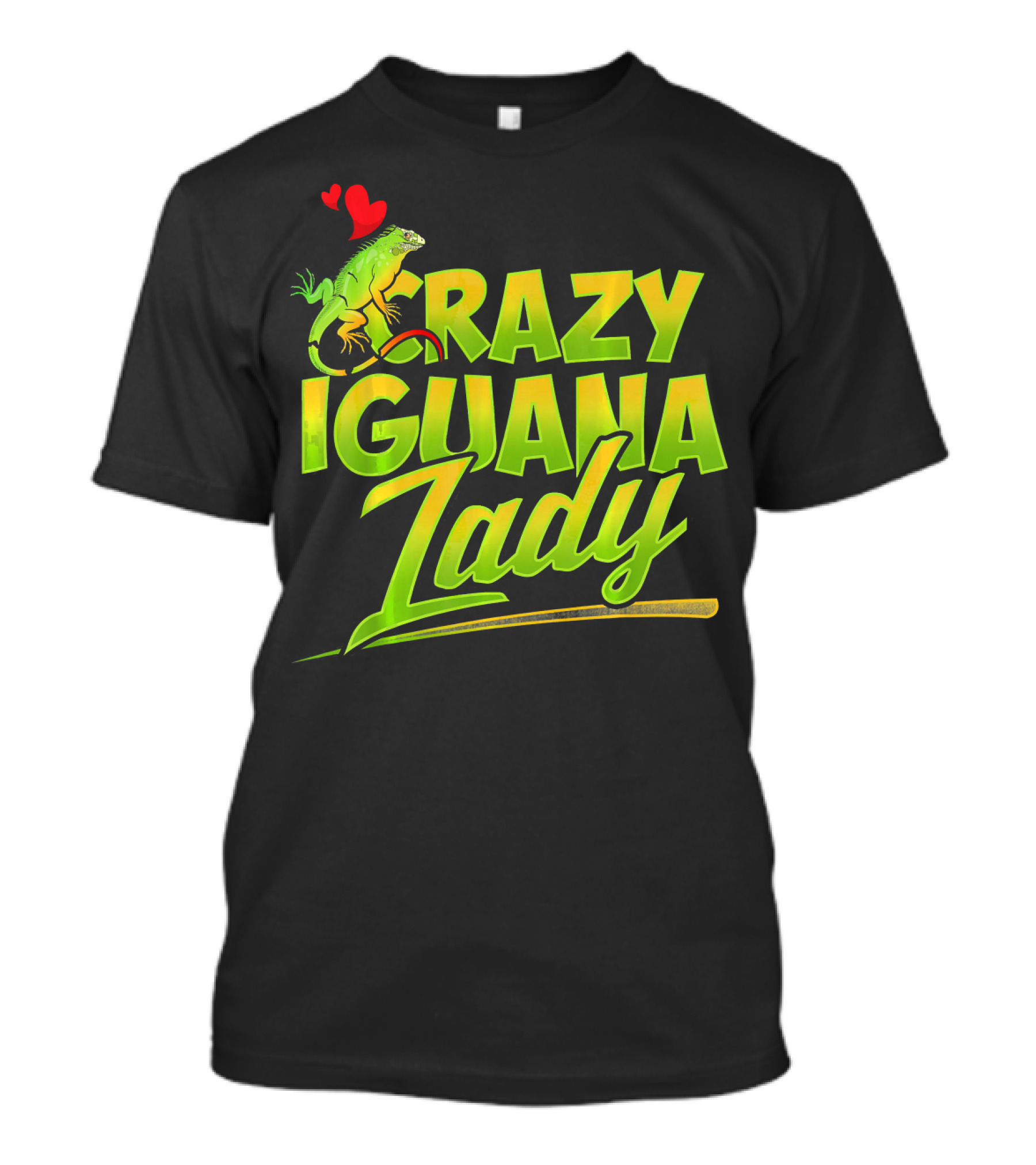 Crazy Iguana Lady With Heart And Iguana Graphics T-Shirt