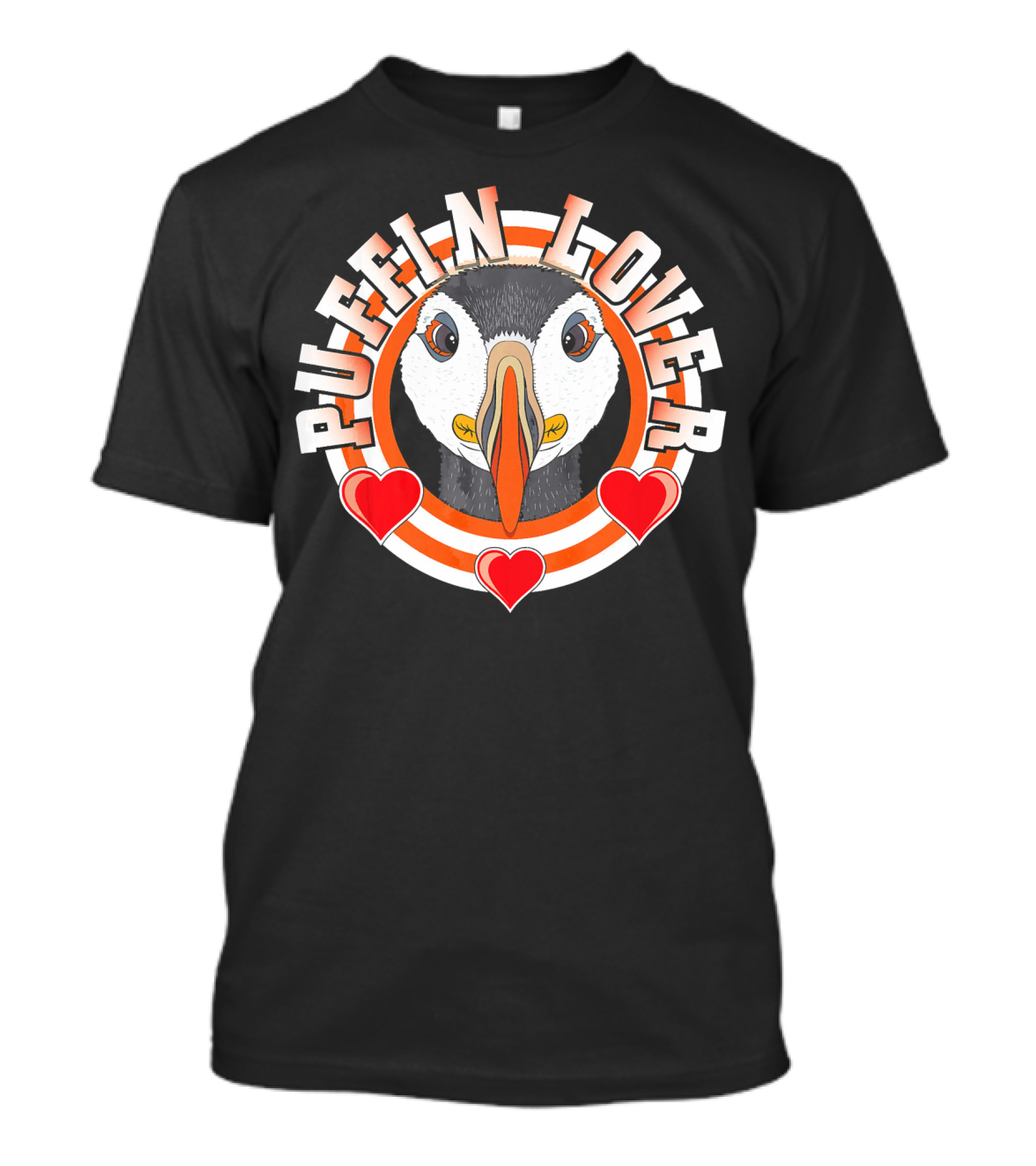 Puffin Lover Funny Atlantic Puffins Love Hearts T-Shirt