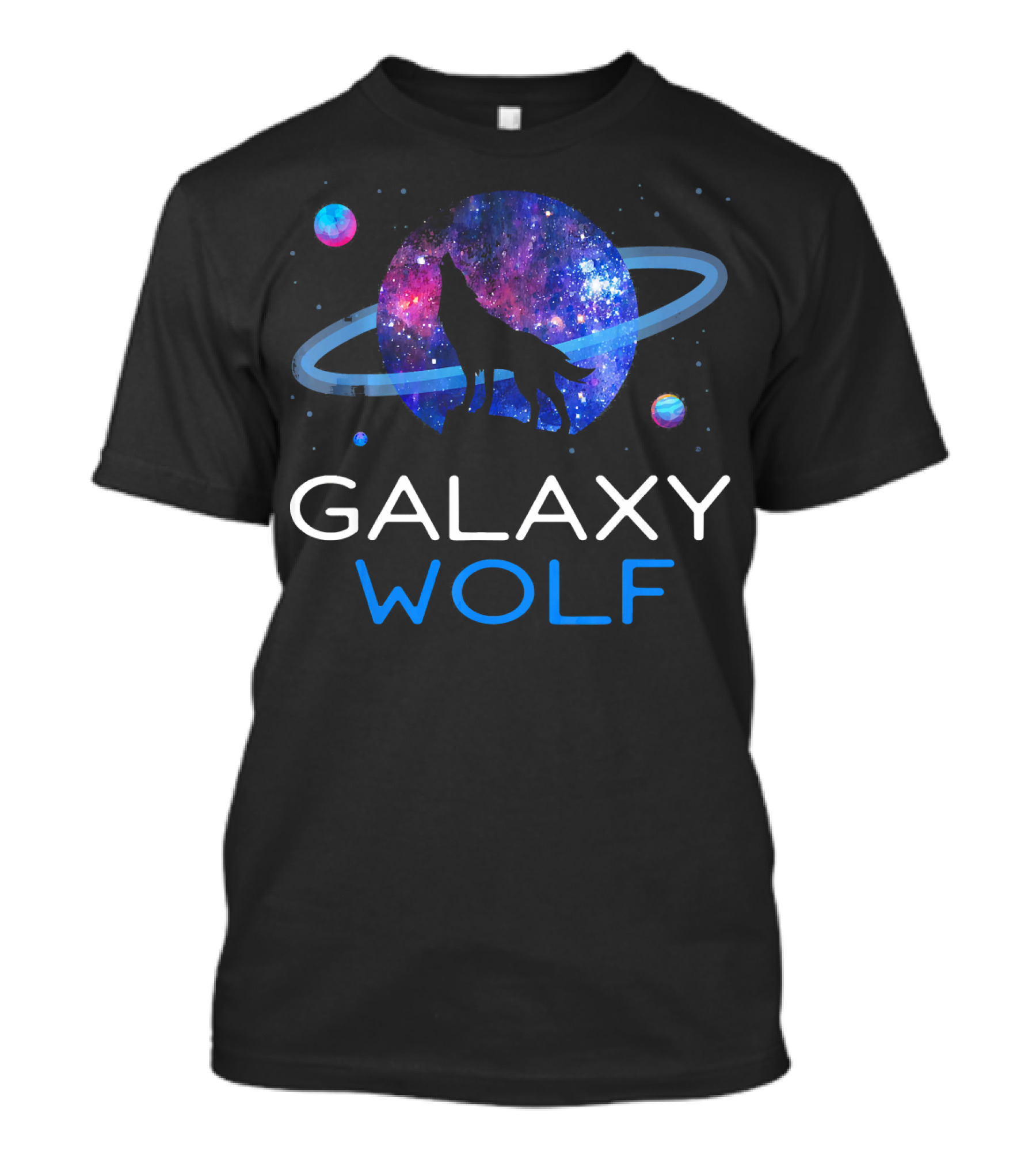 Galaxy Wolf Mythical Creature Space Rings Wolf Lover T-Shirt