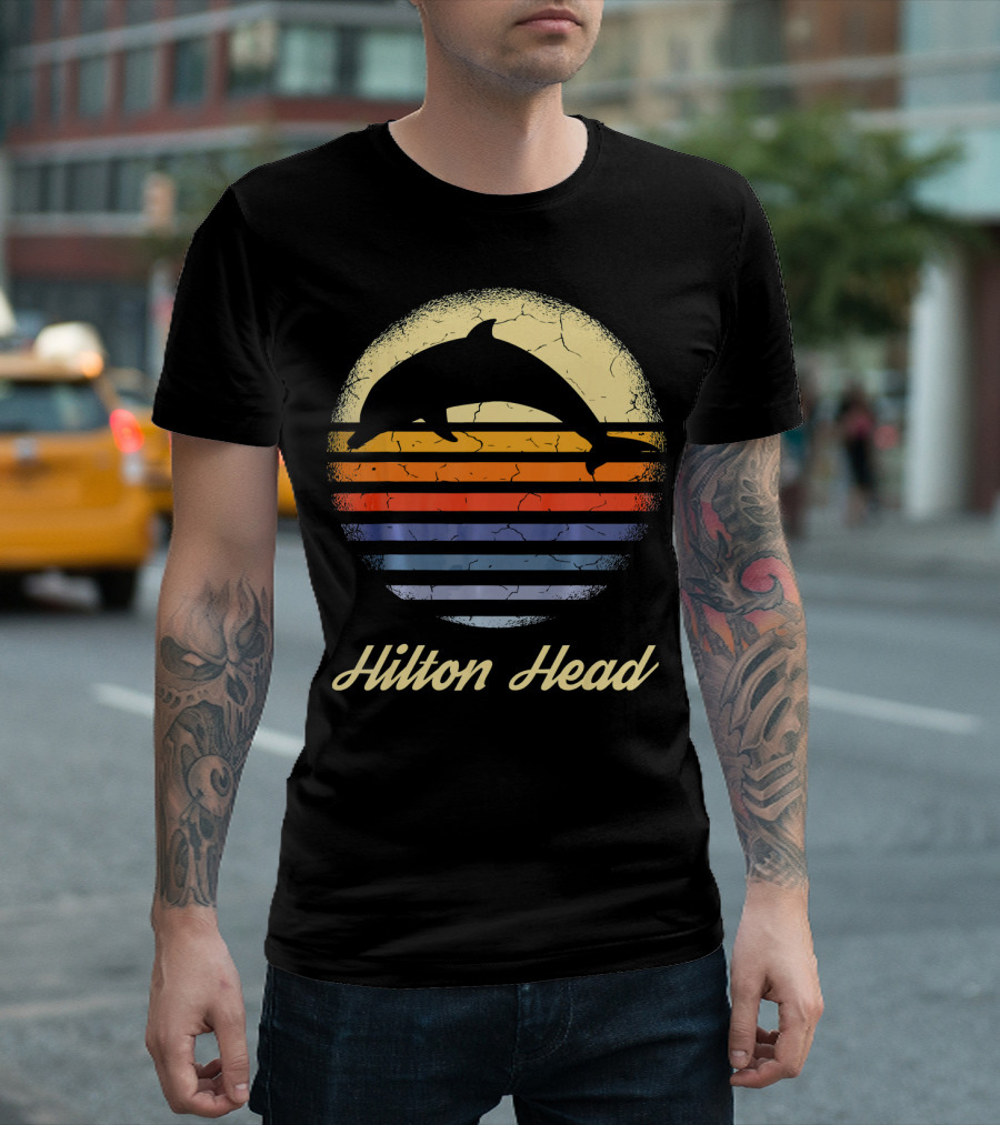 Hilton Head Island South Carolina SC Dolphin Sunset T-Shirt