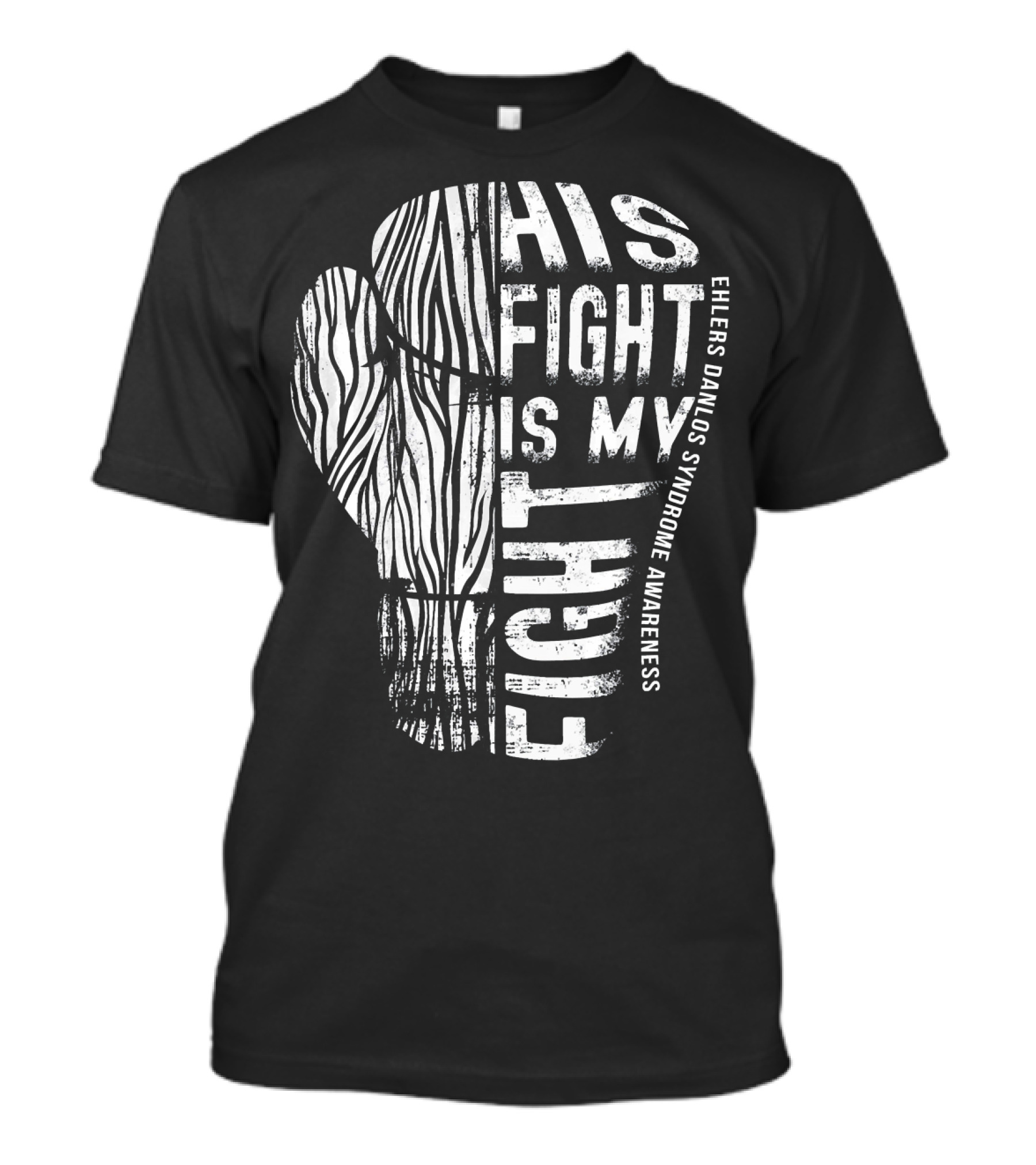 His Fight Is My Fight Ehlers Danlos Syndrome Awareness Zebra T-Shirt