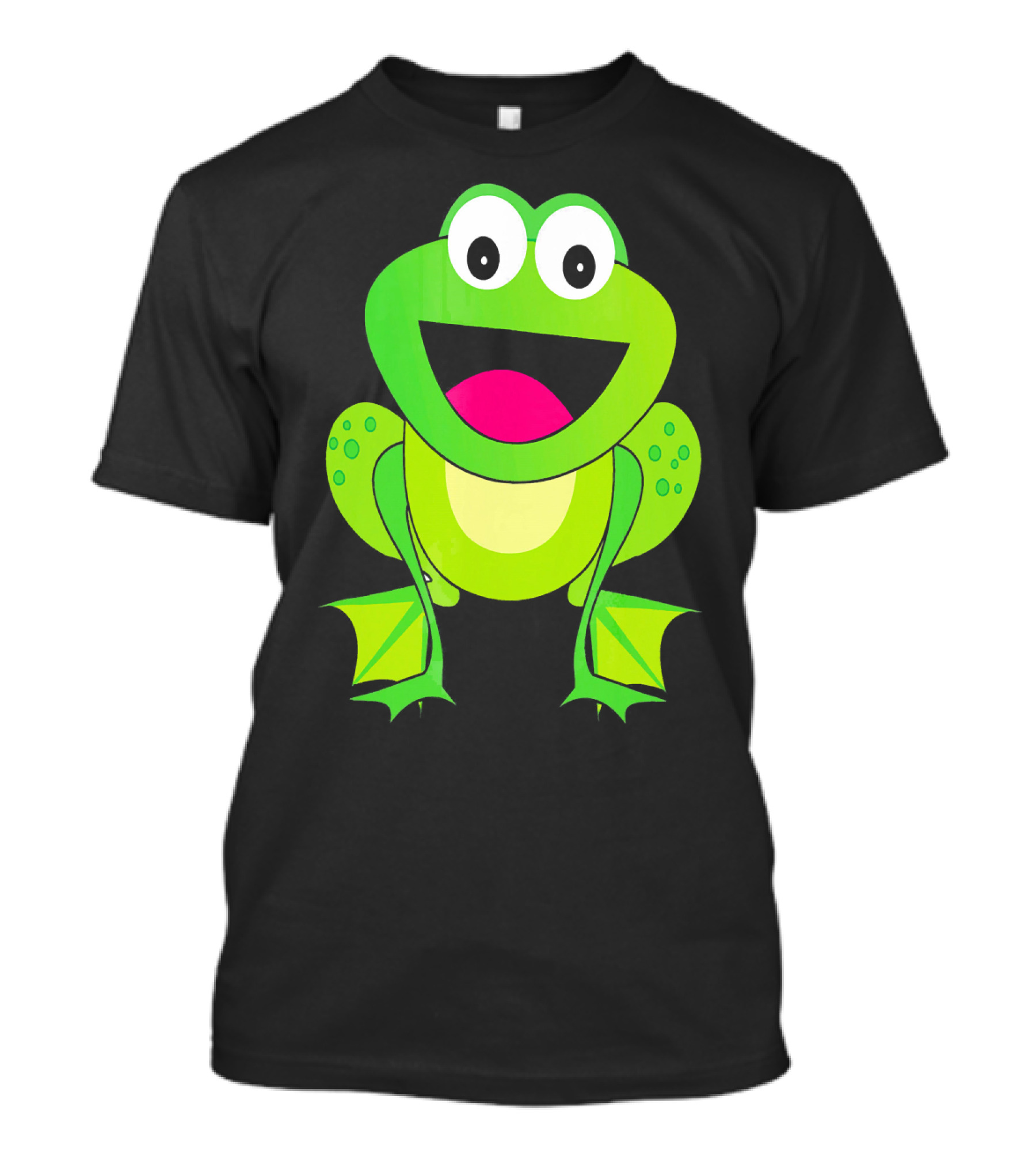 Frog Cartoon Caricature Animal Green Fun T-Shirt