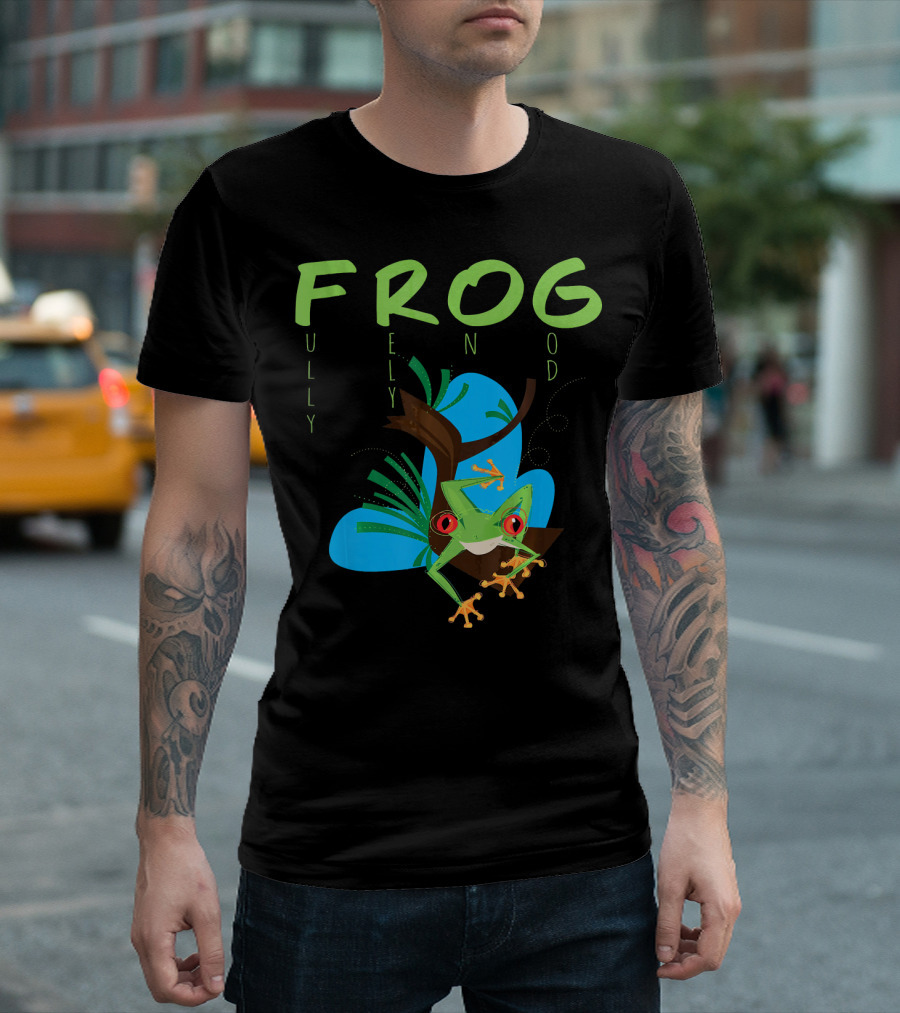 Fully Rely on God Red Eyed Tree Frog Graphic with Nature Elements T-Shirt