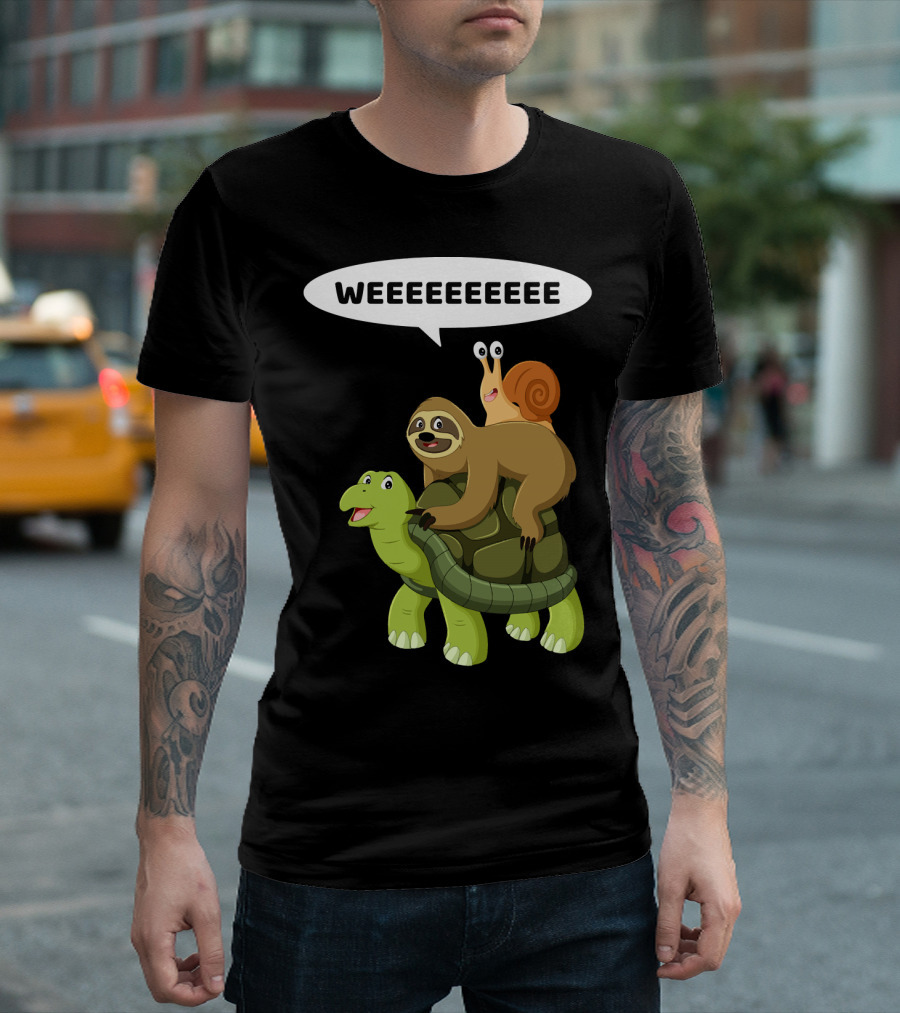 Funny Turtle Sloth Snail Weeeeeeeeee Going Pla T-Shirt