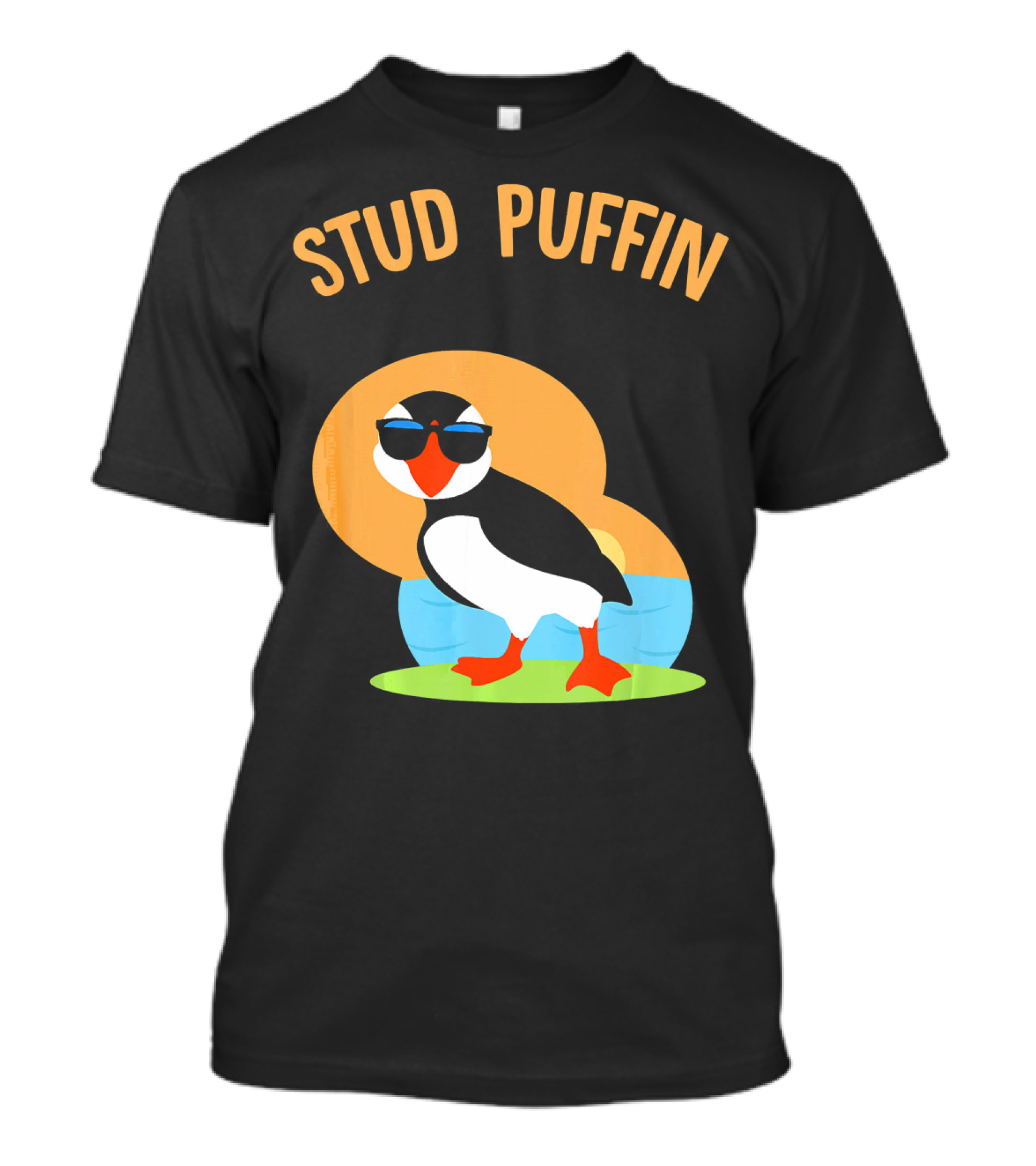 STUD PUFFIN Funny Cute Zoo Animal Sea T-Shirt