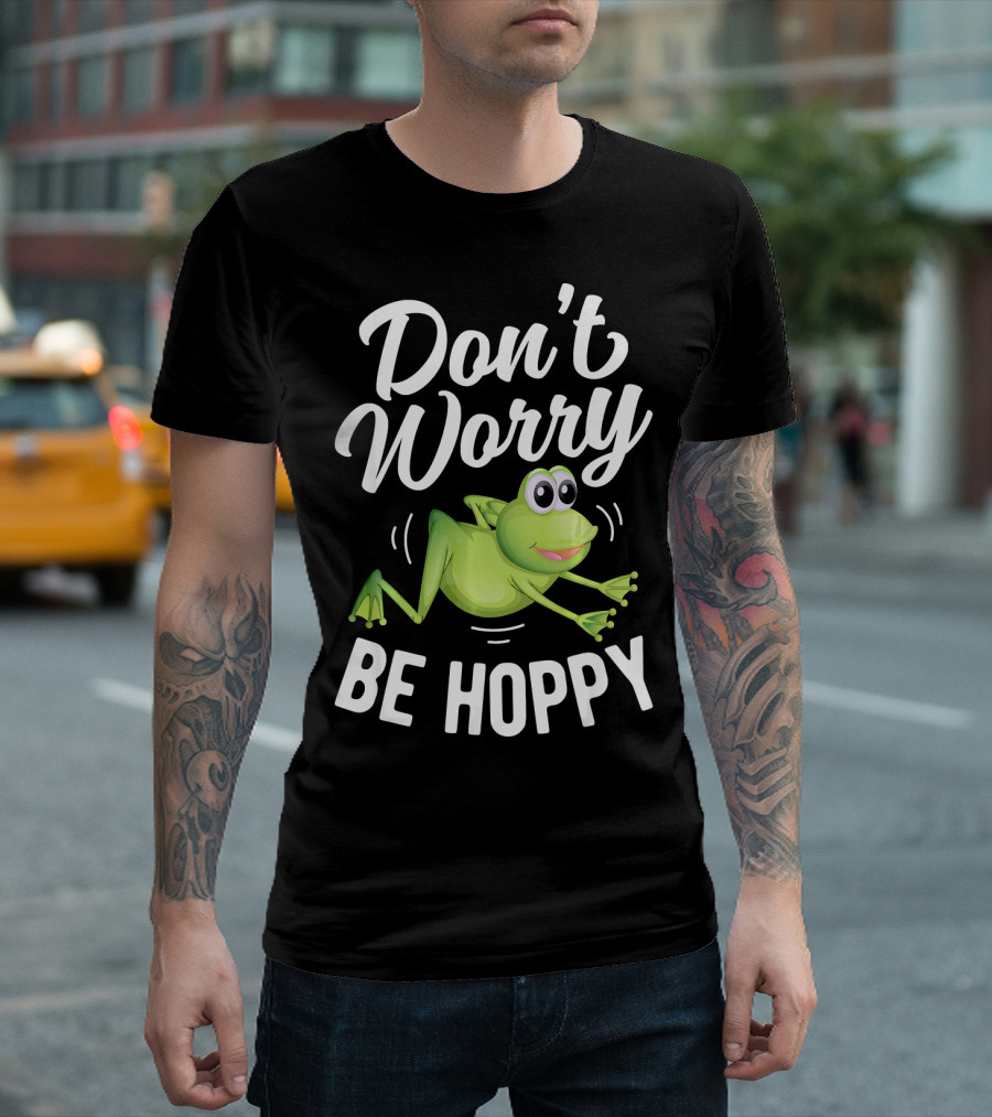 Don't Worry Be Hoppy Frog Kids Bo T-Shirt