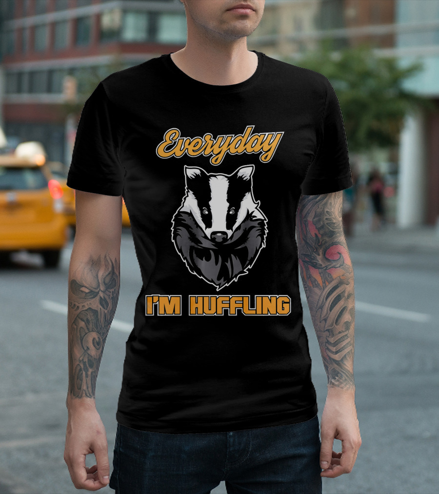 Everyday I'm Huffling Hufflepuff Badger Fan T-Shirt