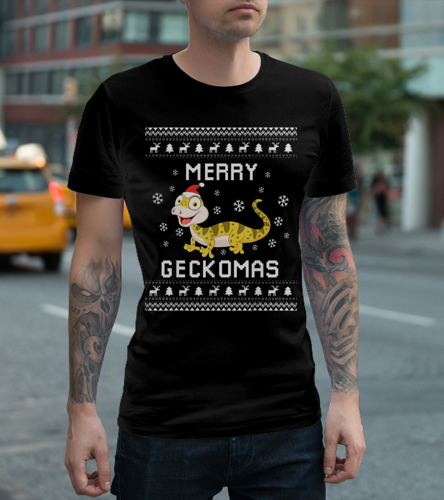 Merry Geckomas Gecko Lover Christmas Ugly Xmas T-Shirt