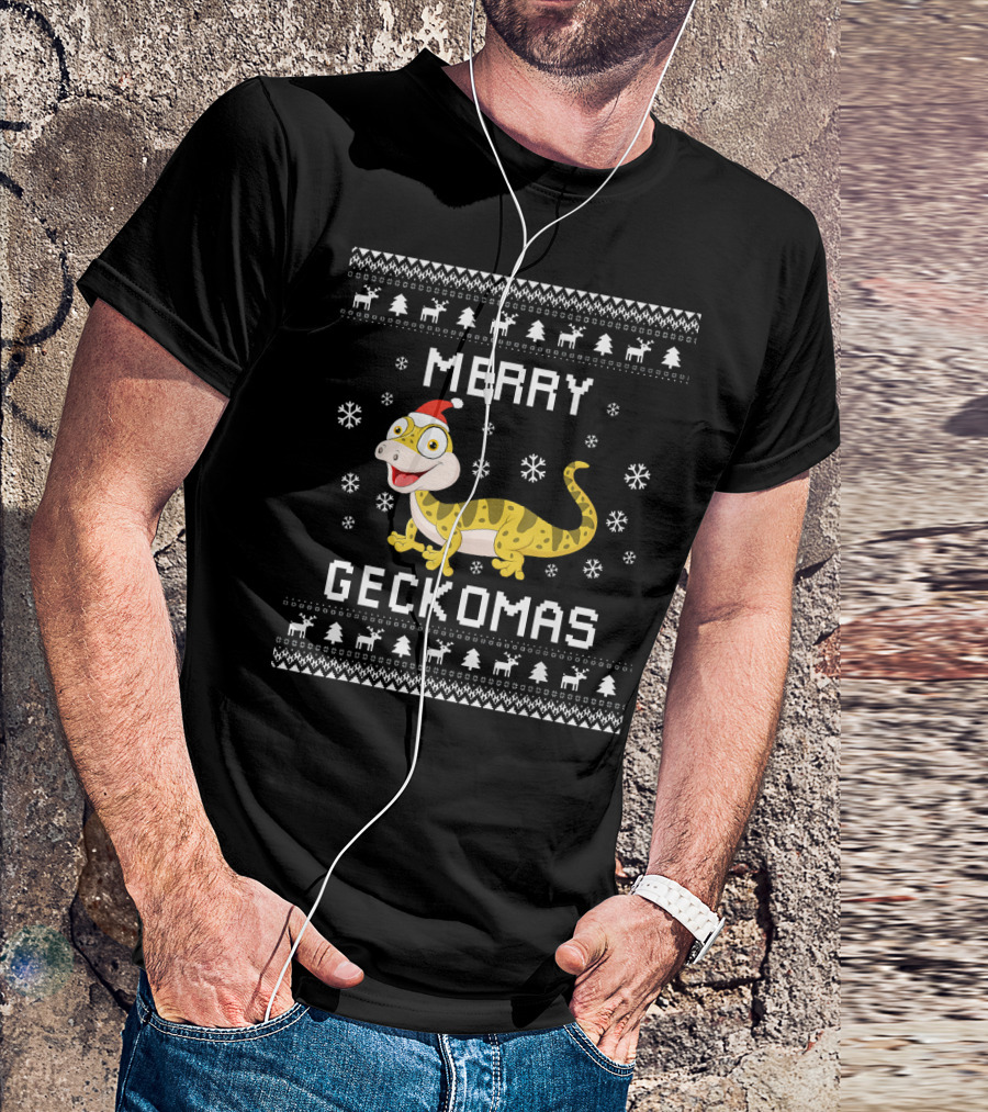 Merry Geckomas Gecko Lover Christmas Ugly Xmas T-Shirt