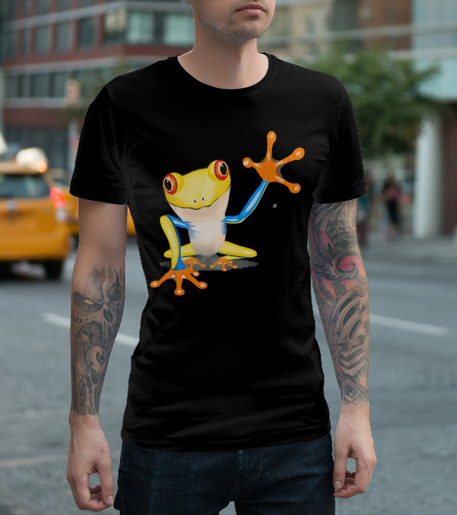 Frog Friendly Frog High-Five Bright Colors T-Shirt