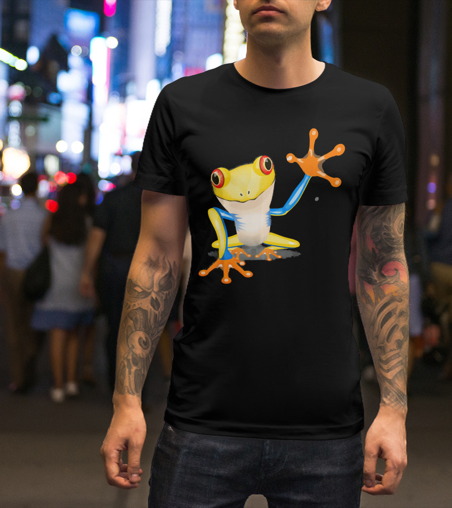 Frog Friendly Frog High-Five Bright Colors T-Shirt
