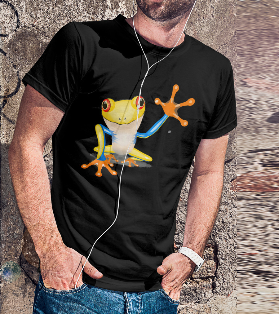 Frog Friendly Frog High-Five Bright Colors T-Shirt