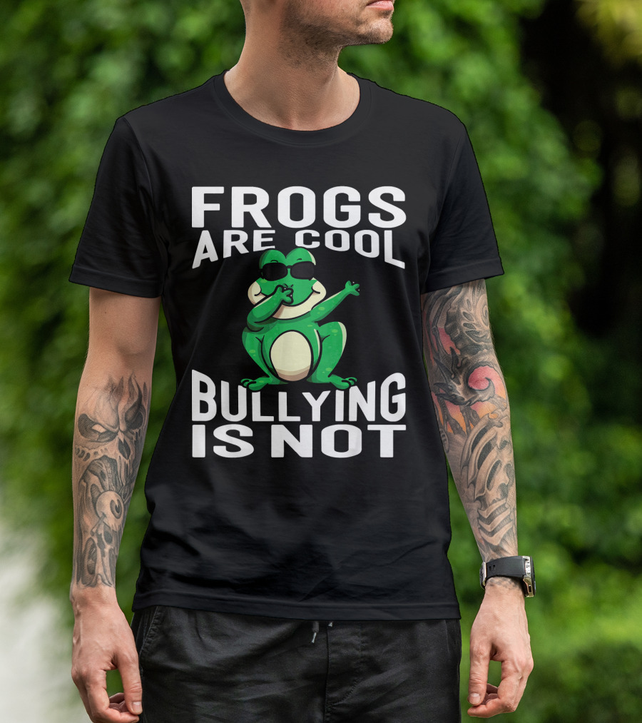 Frogs Are Cool Bullying Is Not Funny Dab Frog Wearing Sunglasses T-Shirt