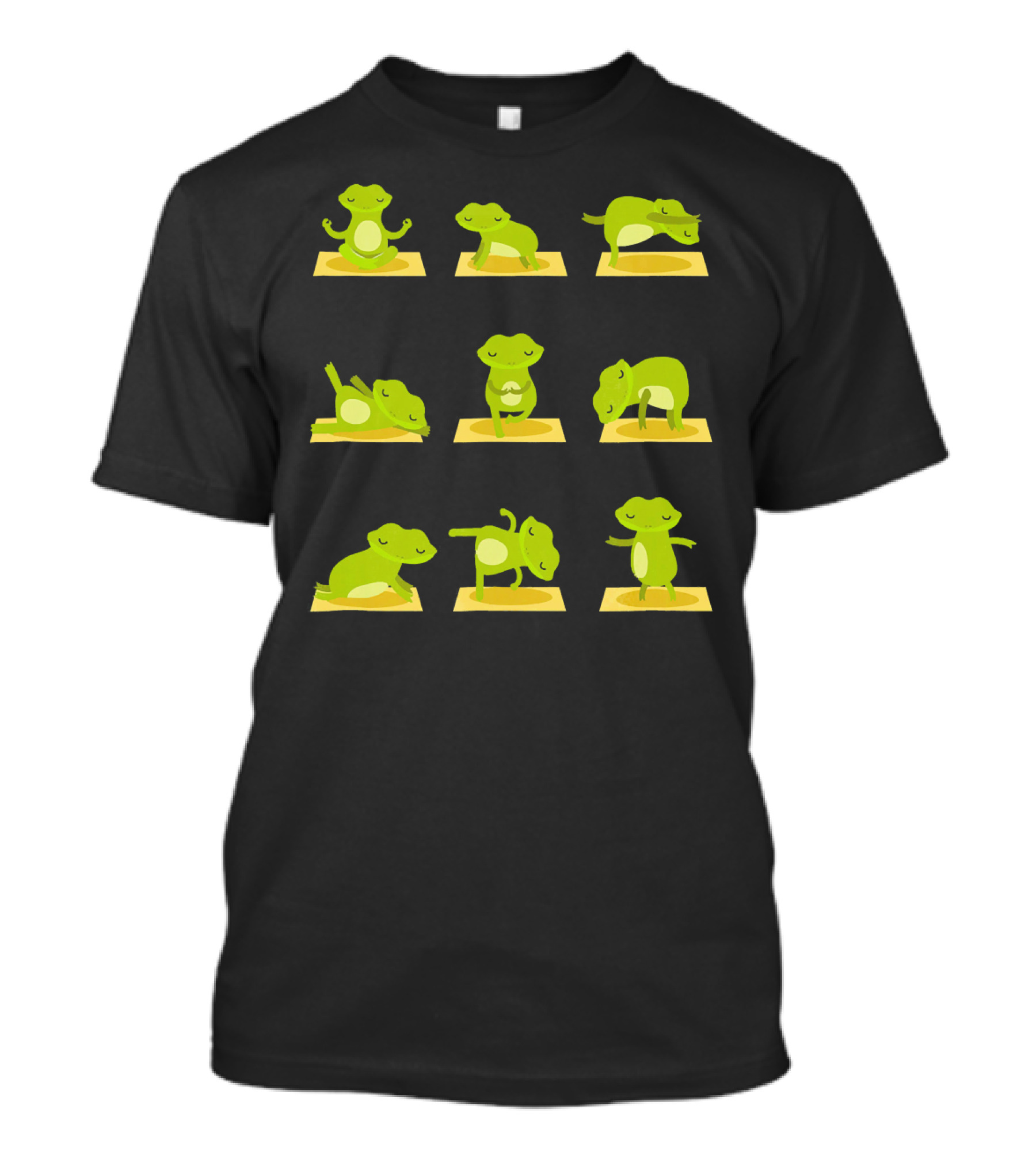 Frog Yoga Poses On Mat Cute Frog Yoga T-Shirt