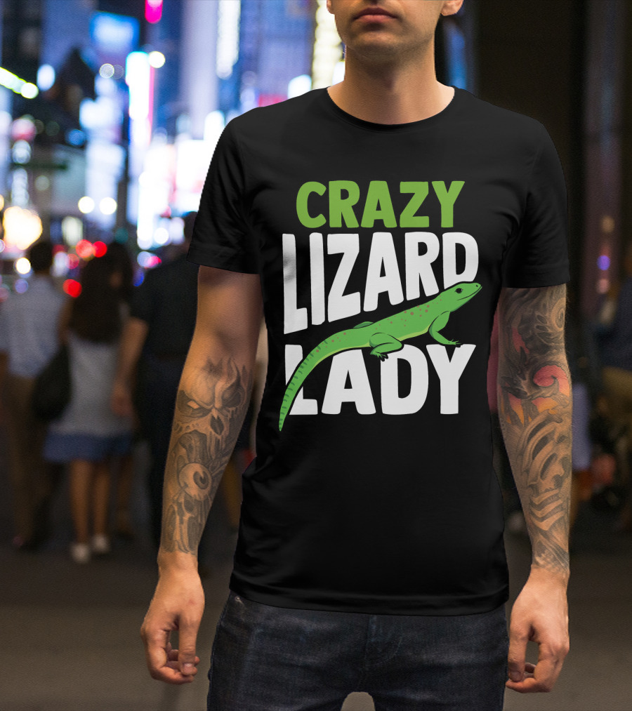 Crazy Lizard Lady Gecko Skink Bearded Dragon T-Shirt
