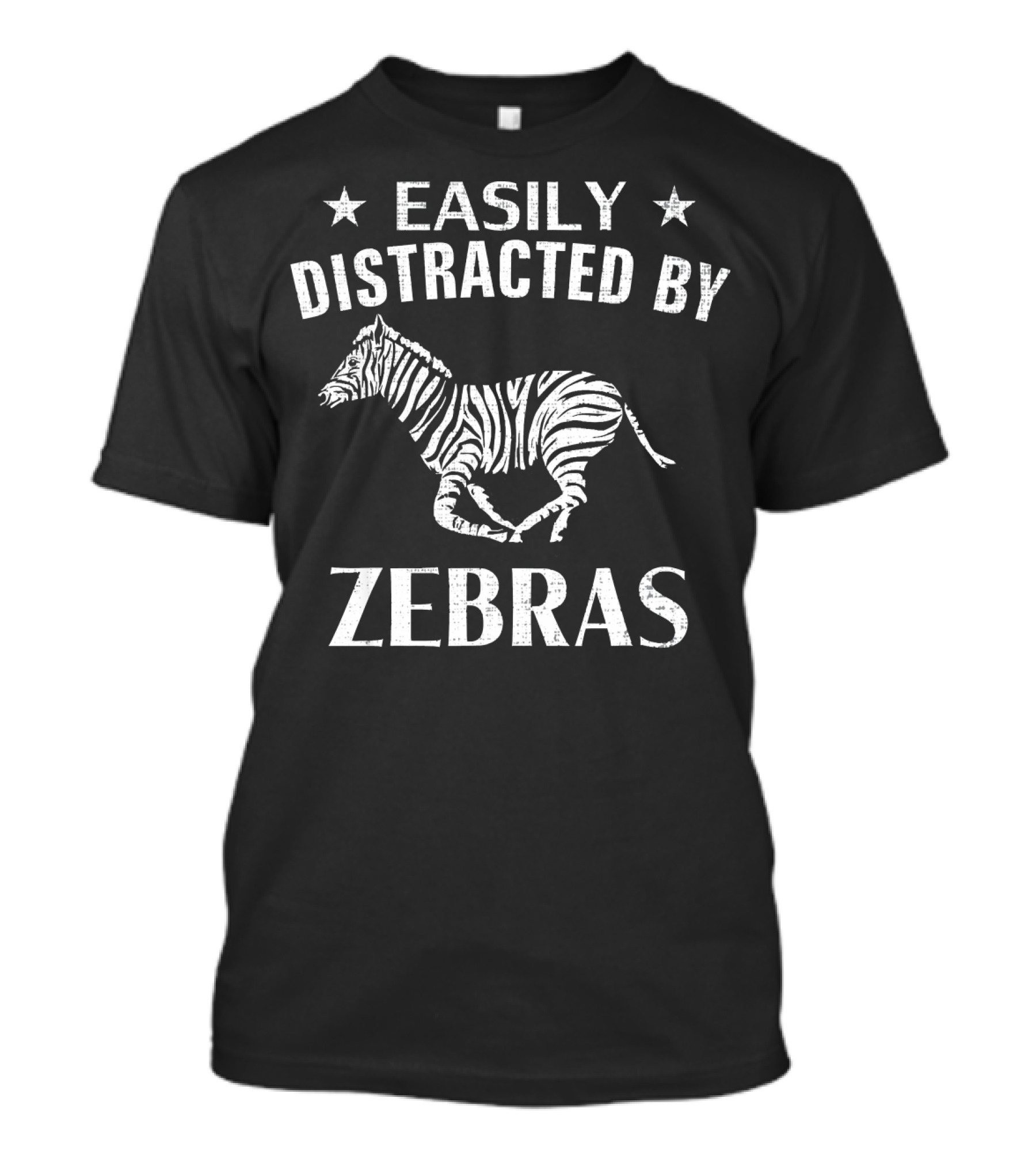 Easily Distracted By Zebras Funny Zebra T-Shirt
