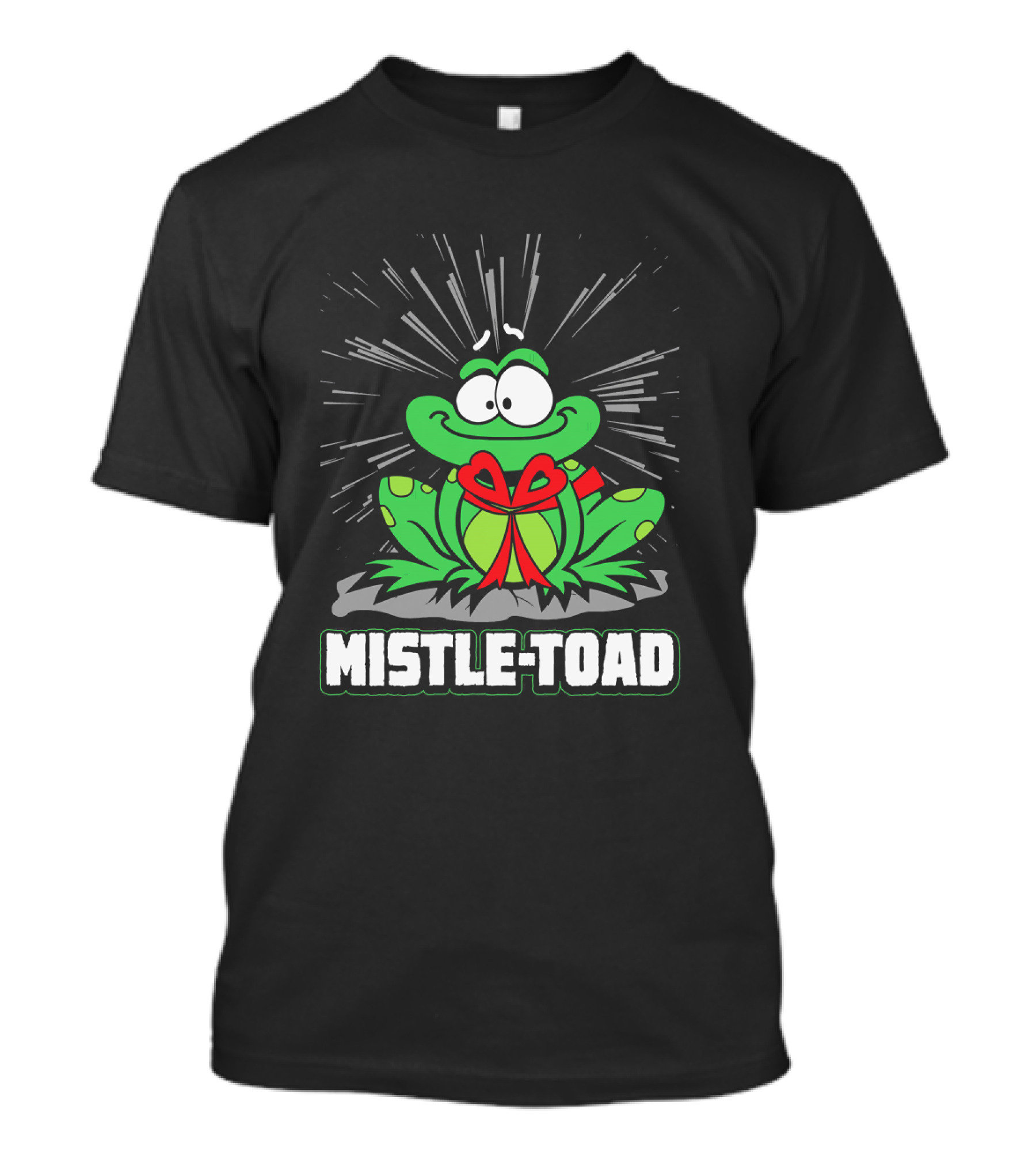 Mistle-Toad Green Frog Funny Christmas T-Shirt