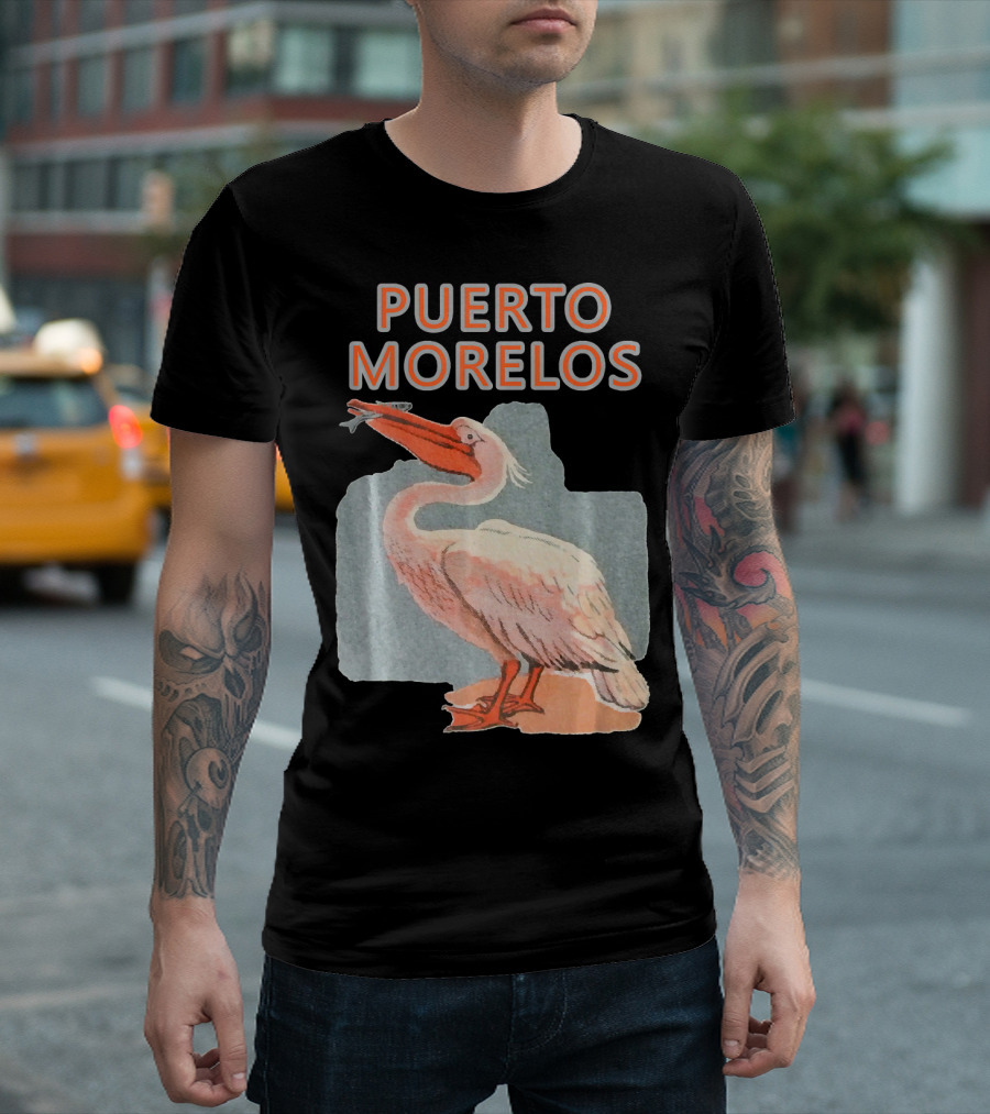 PUERTO MORELOS Yucatan Mexico Pelican With Fish T-Shirt
