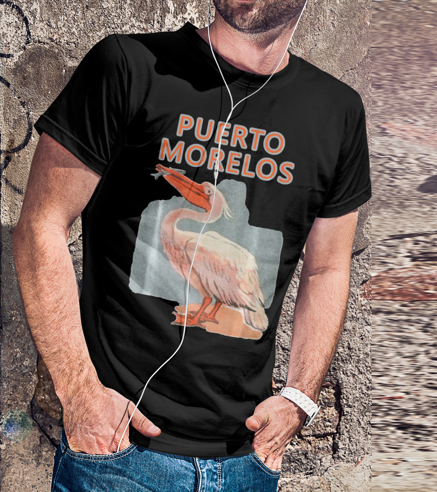 PUERTO MORELOS Yucatan Mexico Pelican With Fish T-Shirt