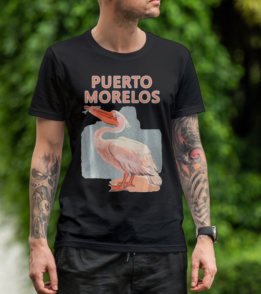 PUERTO MORELOS Yucatan Mexico Pelican With Fish T-Shirt