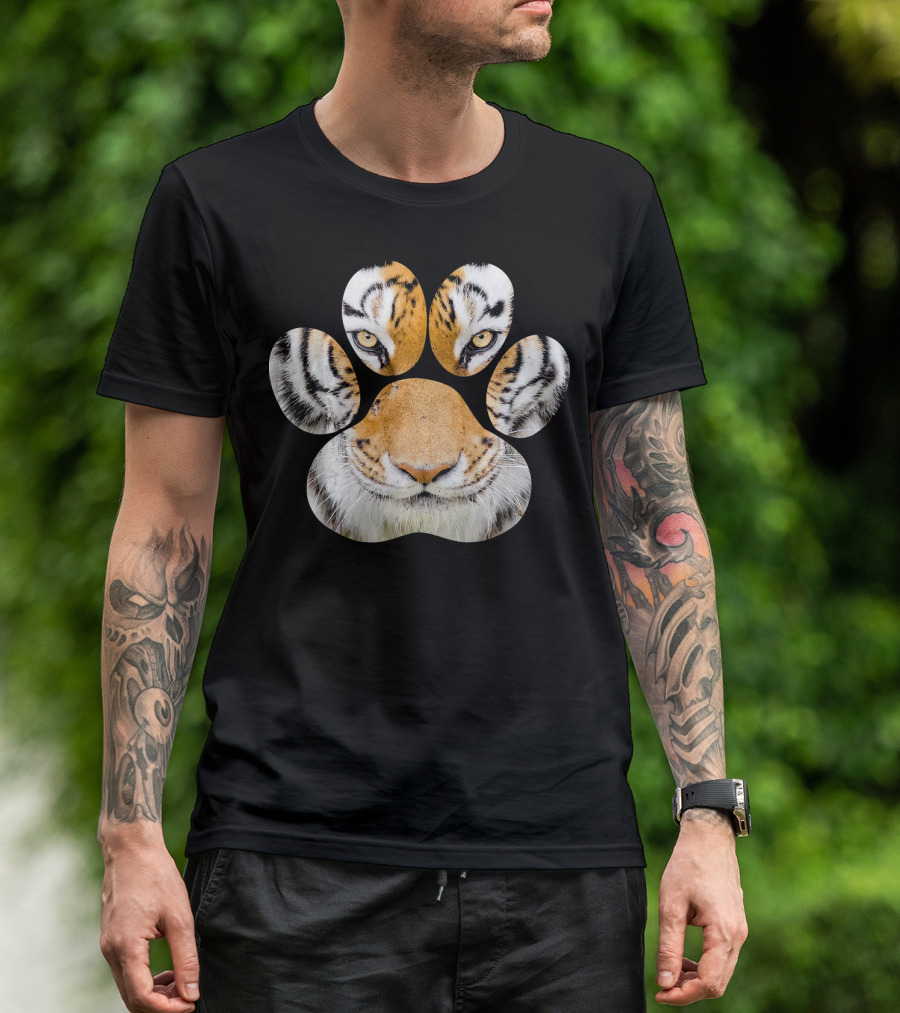 Tiger Eyes Paw Animal Cat Cheetah Leopard T-Shirt