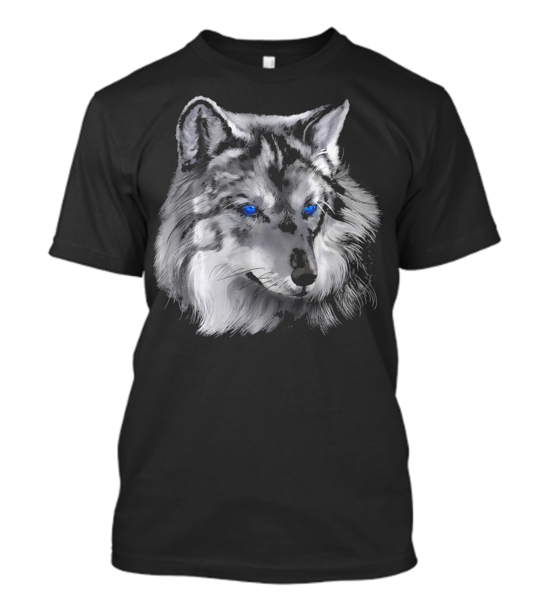 Painted Wolf With Striking Blue Eyes T-Shirt